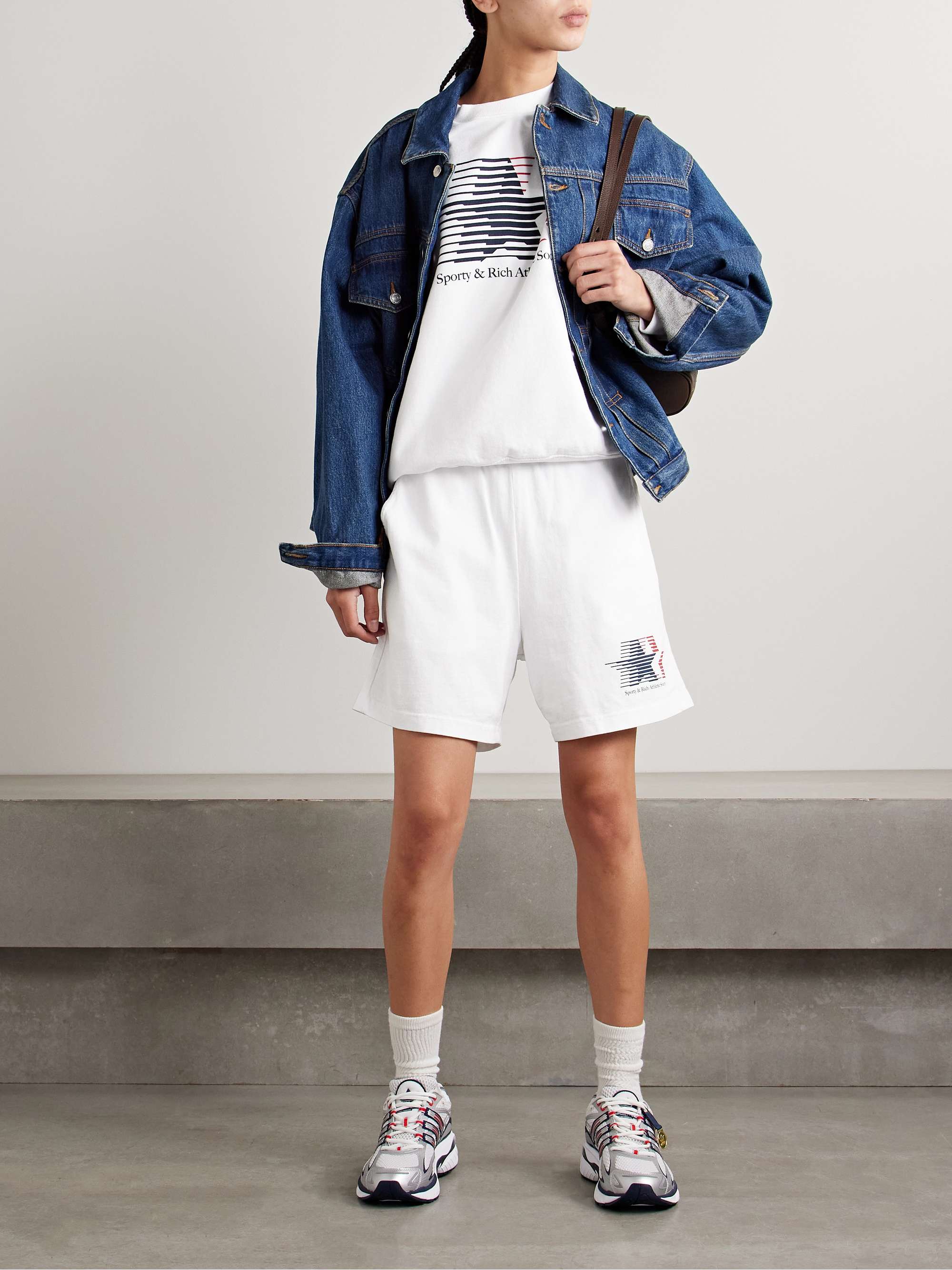 + adidas Originals printed cotton-jersey shorts view