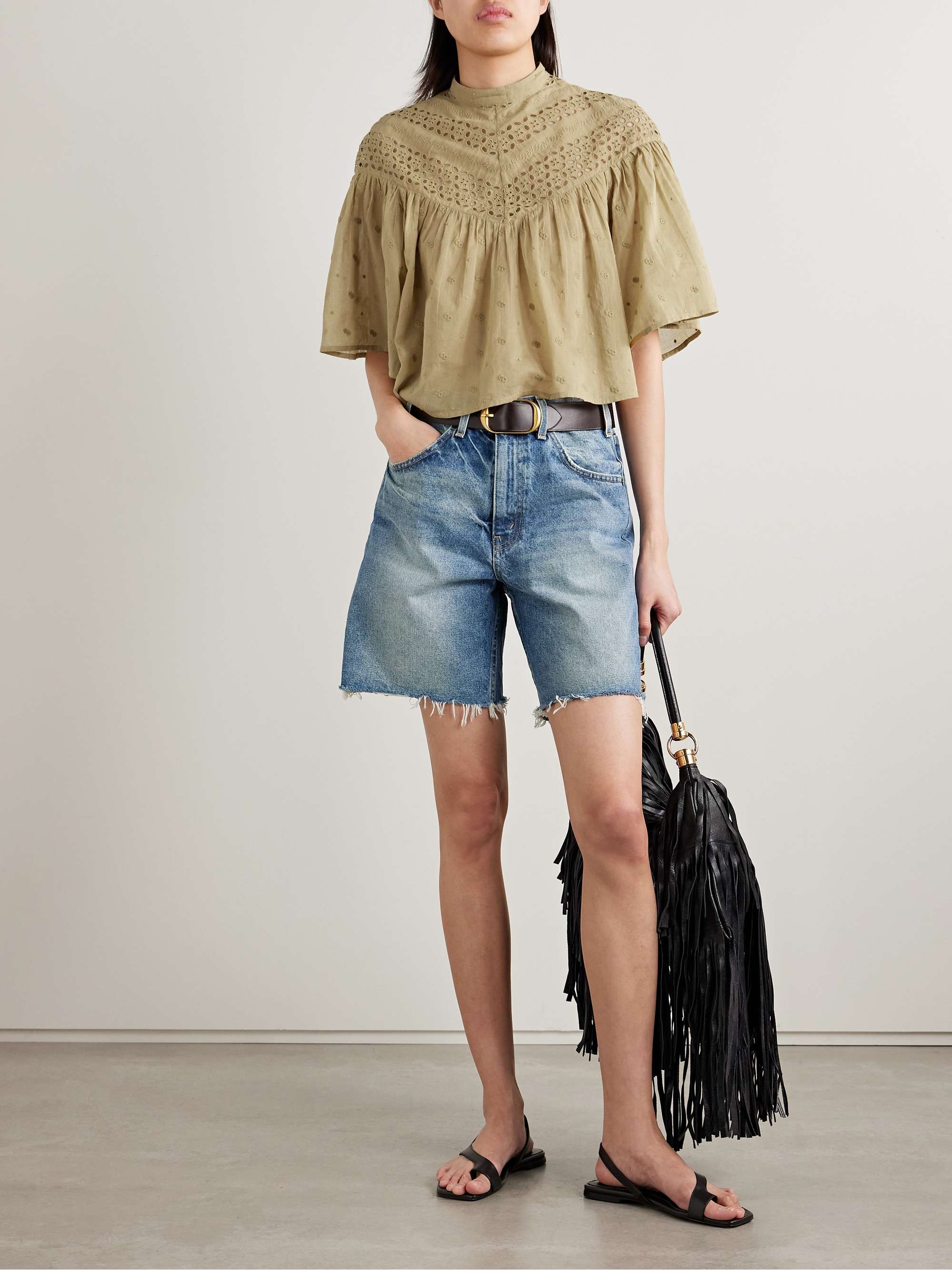 Mikki embroidered broderie anglaise cotton-voile blouse view