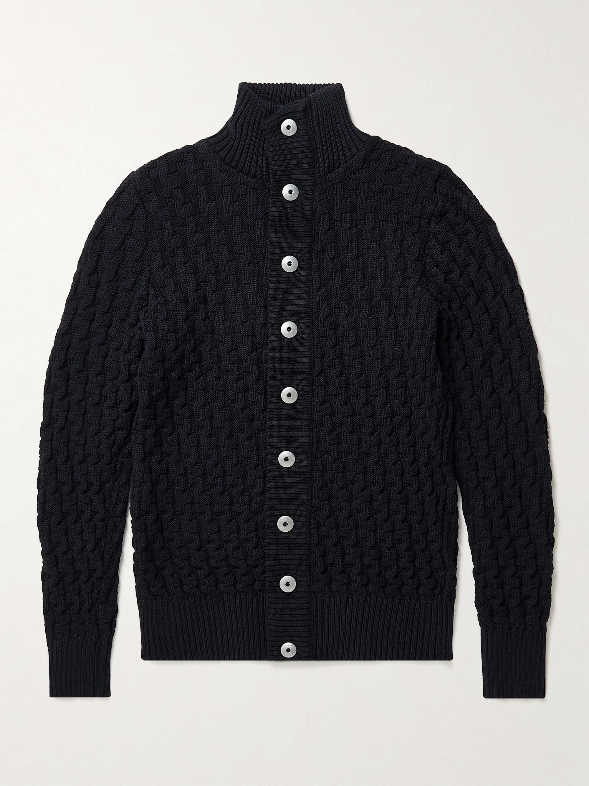 Stark Textured Virgin Wool Cardigan view