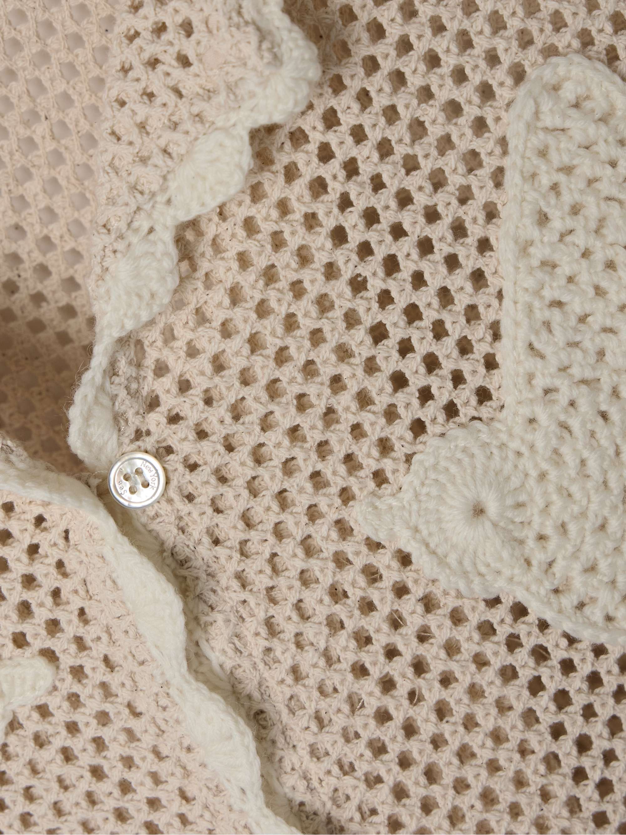 Sally appliquéd crocheted cotton shirt view