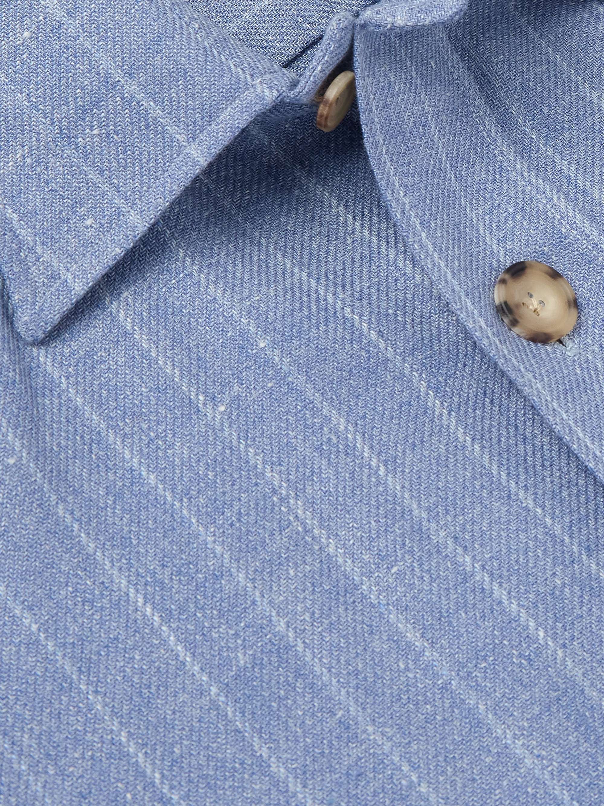 Striped Linen and Wool-Blend Overshirt view