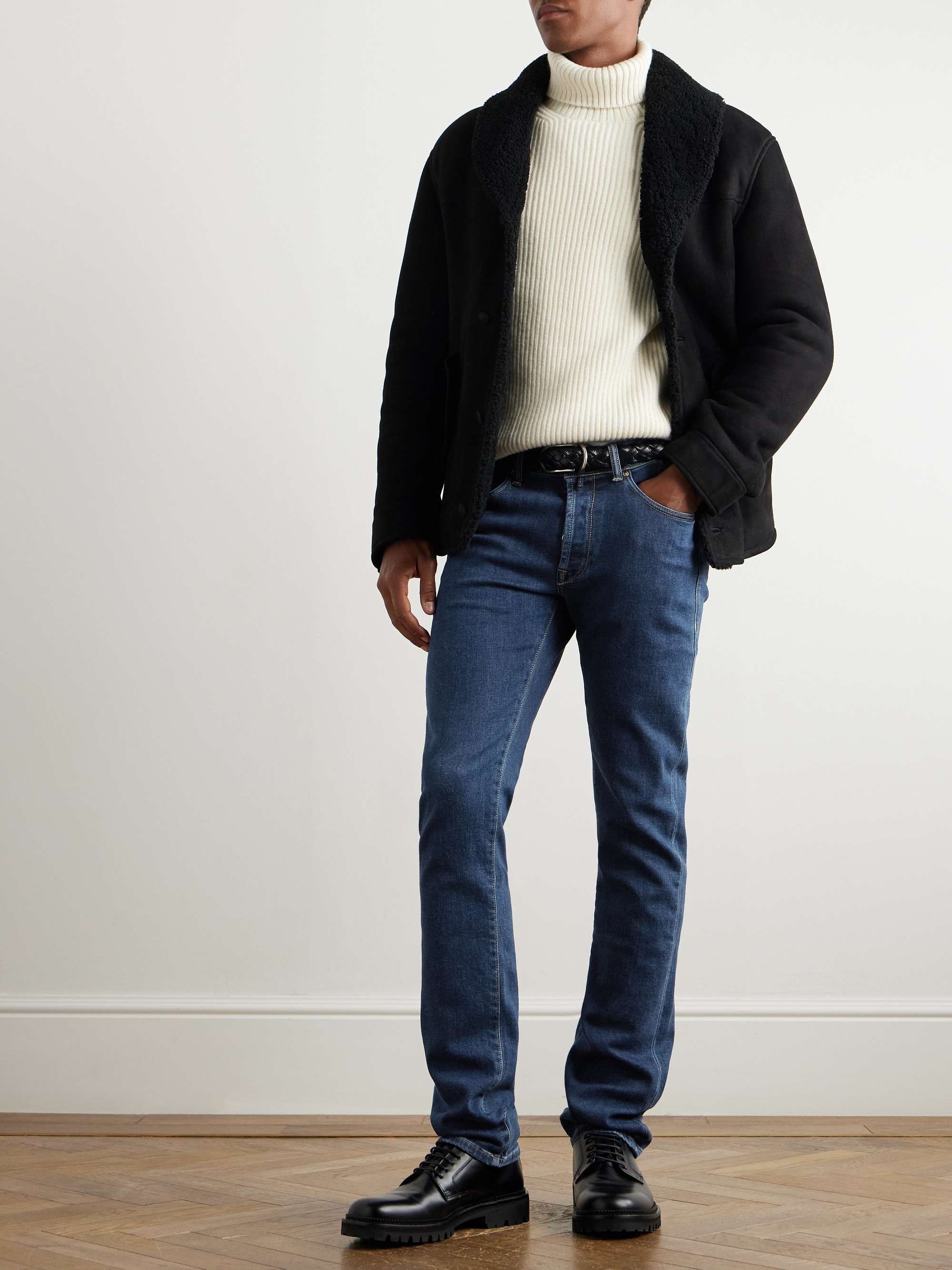 Blue Division Slim-Fit Logo-Appliquéd Jeans view