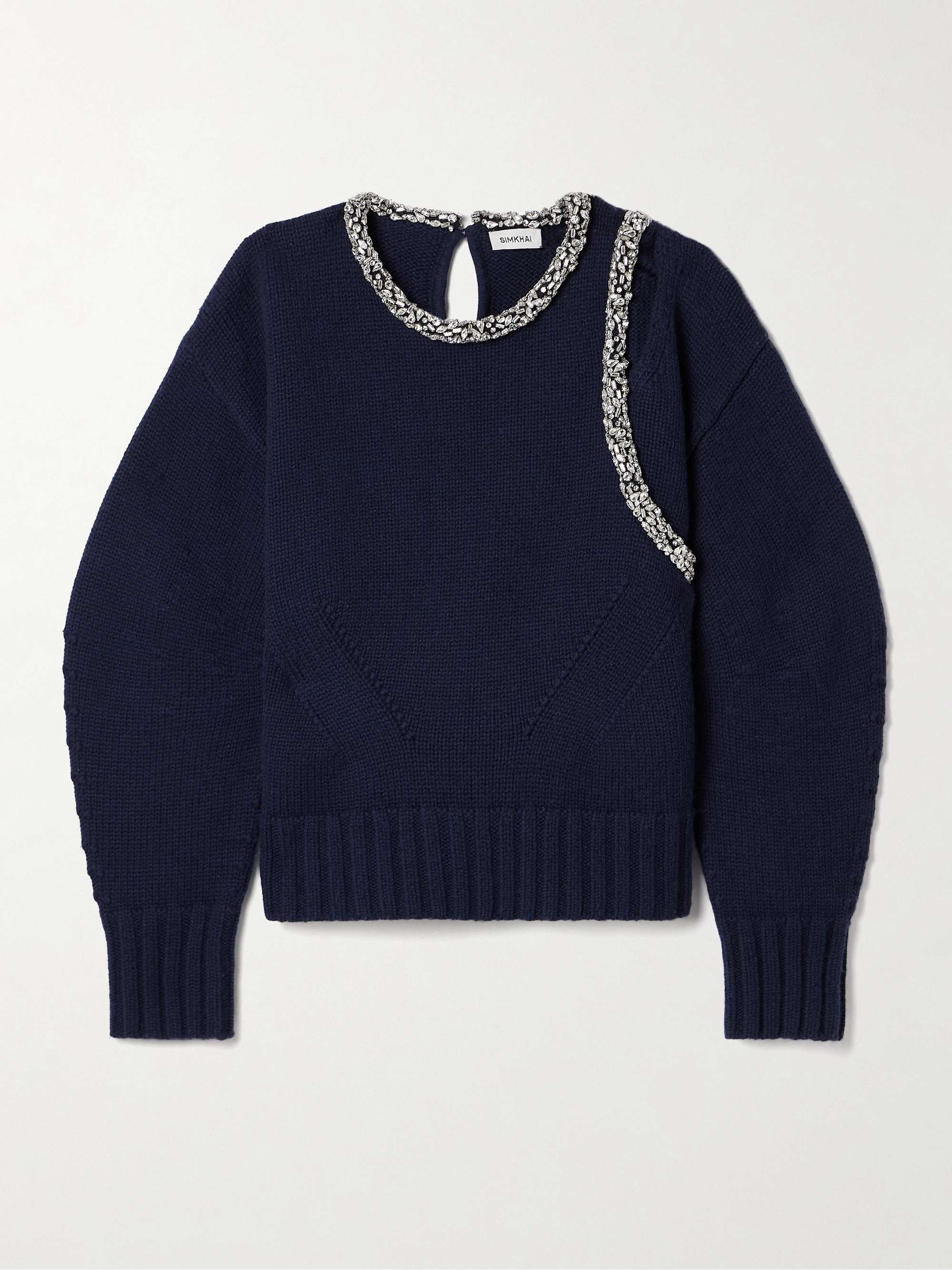 Monroe cutout crystal-embellished wool-blend sweater view