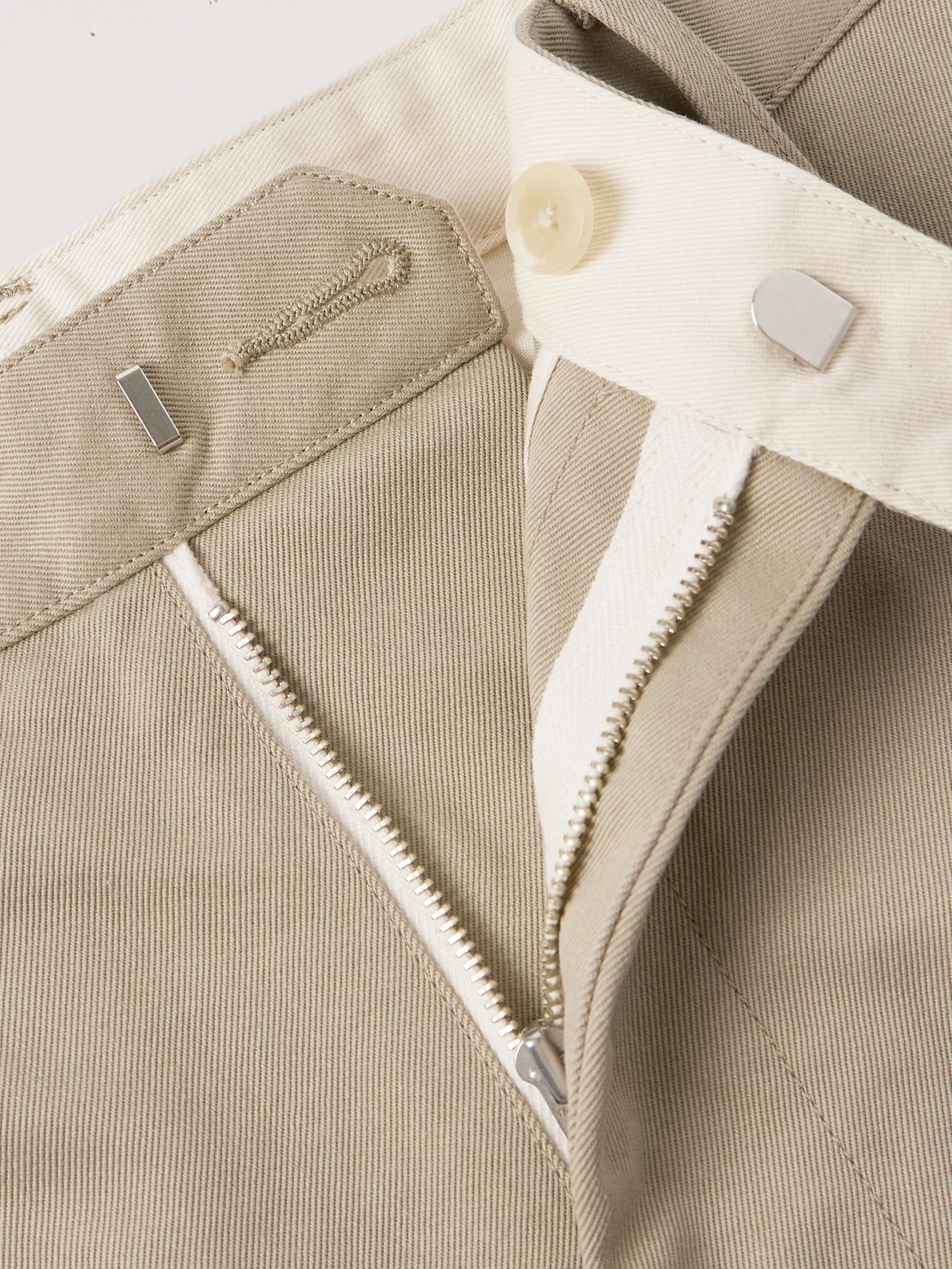 Finx Straight-Leg Pleated Cotton-Twill Trousers view