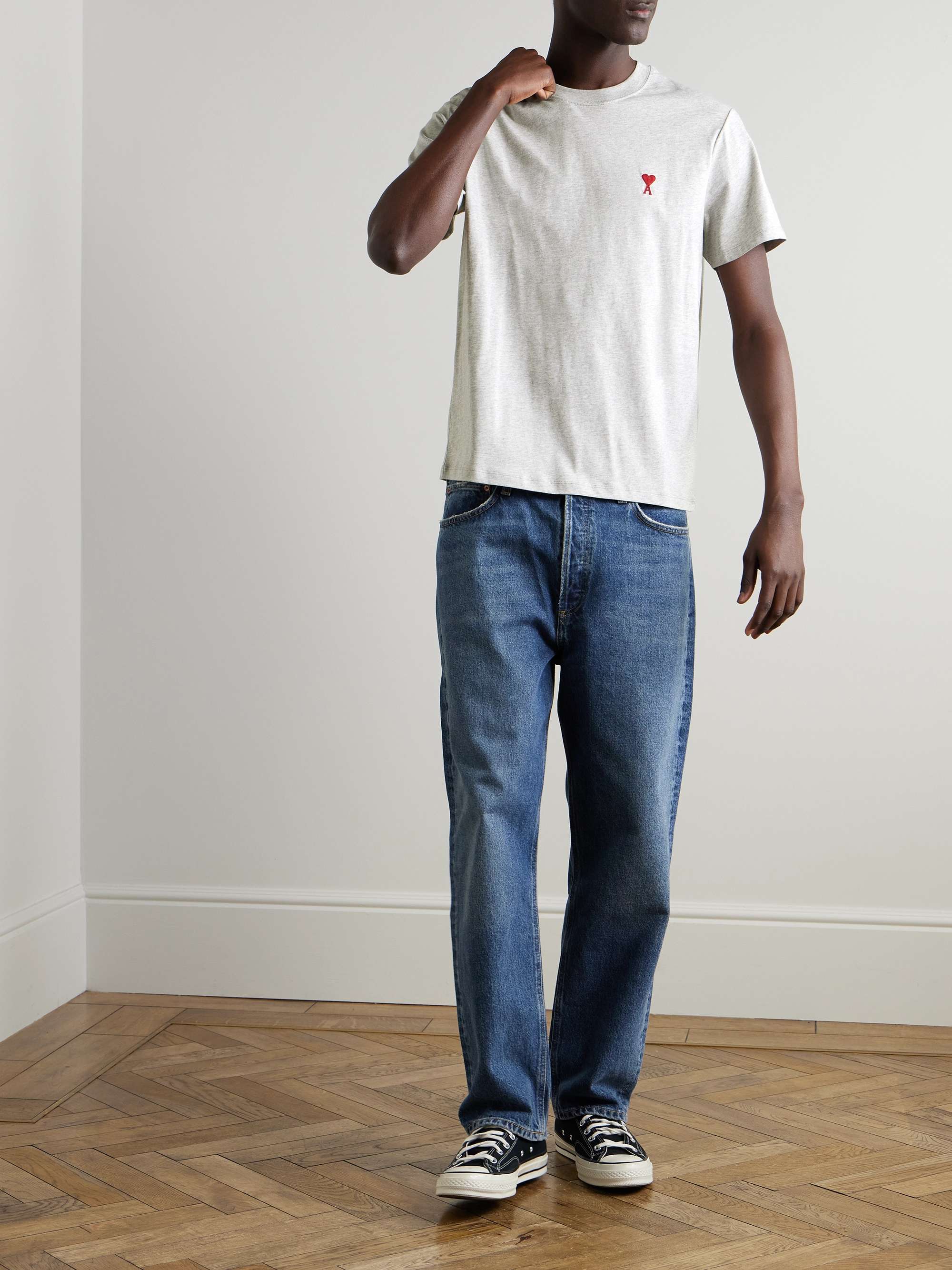 Logo-Embroidered Stretch Organic Cotton-Jersey T-Shirt view