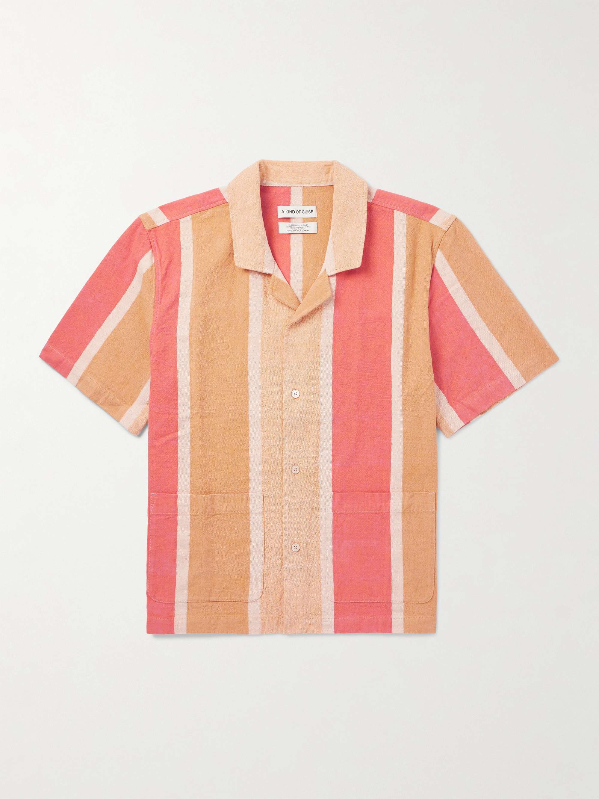 Salvi Striped Camp-Collar Cotton Shirt view