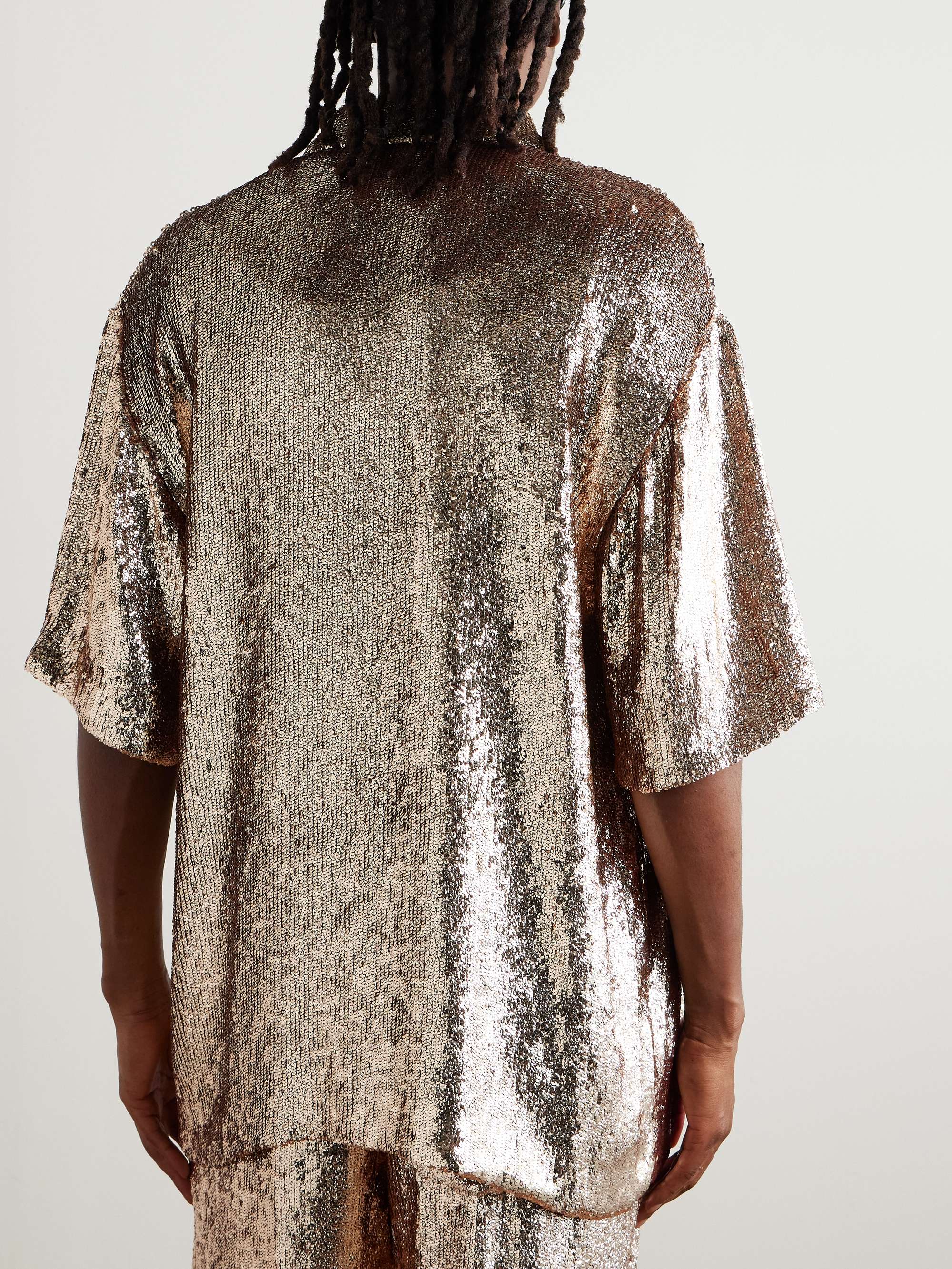 Oversized Sequinned Crepe Shirt view