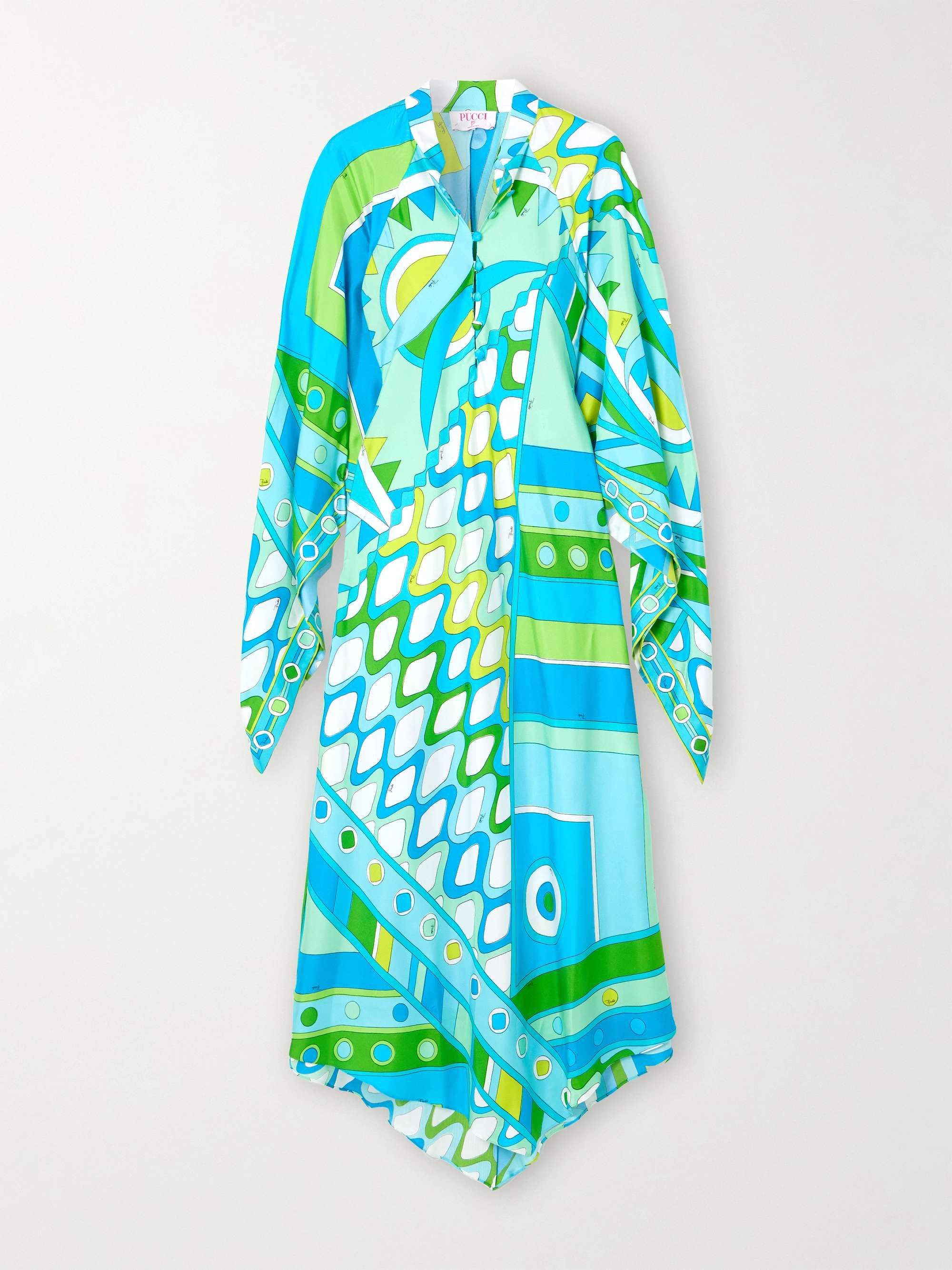 Printed silk-twill kaftan view