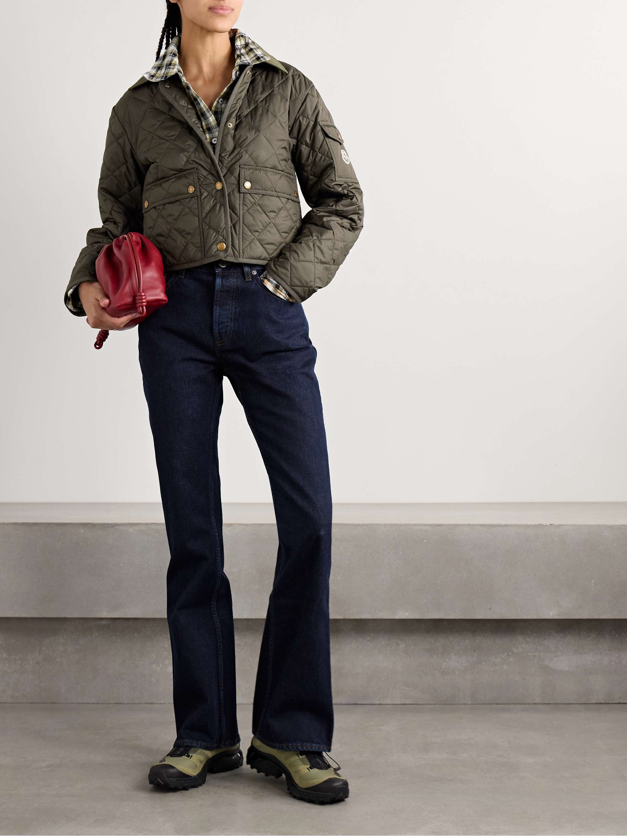 Chitre cropped cotton-canvas trimmed padded quilted shell jacket view