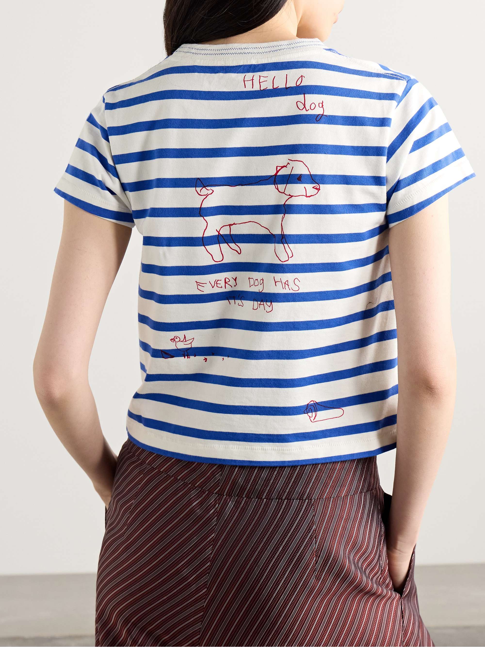 Sails Margate cropped embroidered printed cotton-jersey T-shirt view