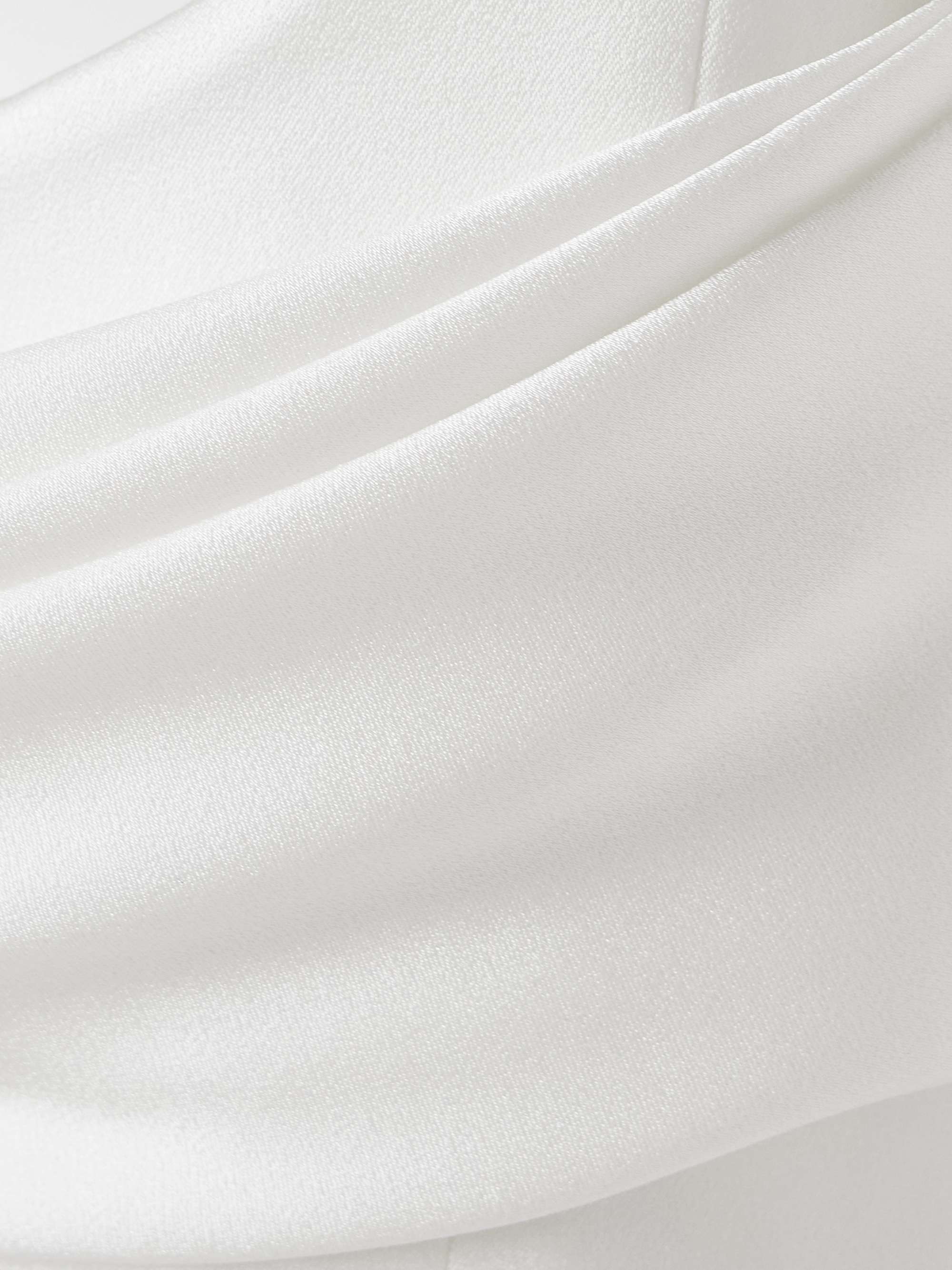 Strapless draped satin-crepe midi dress view