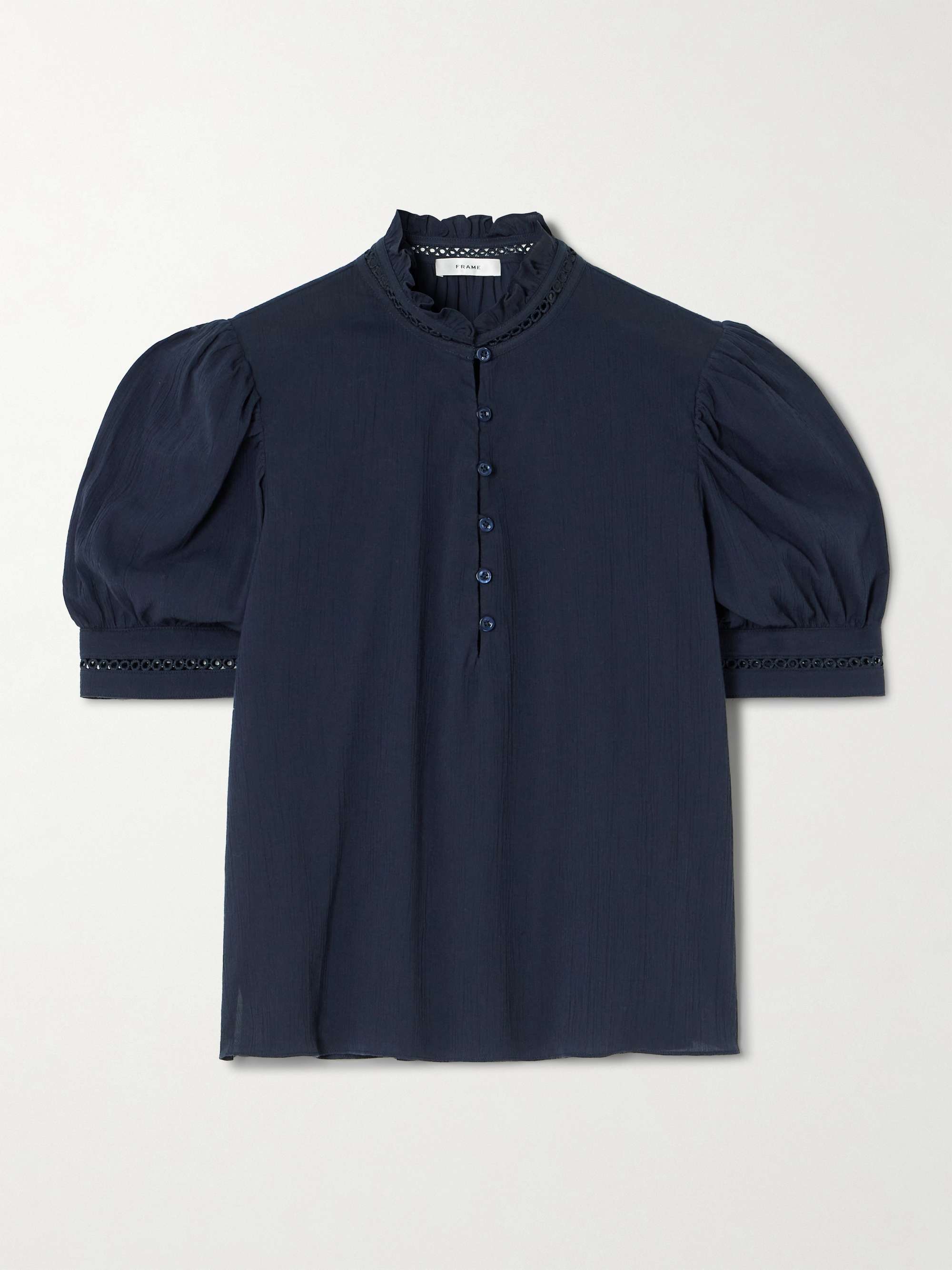 The Ruffle textured-cotton blouse view