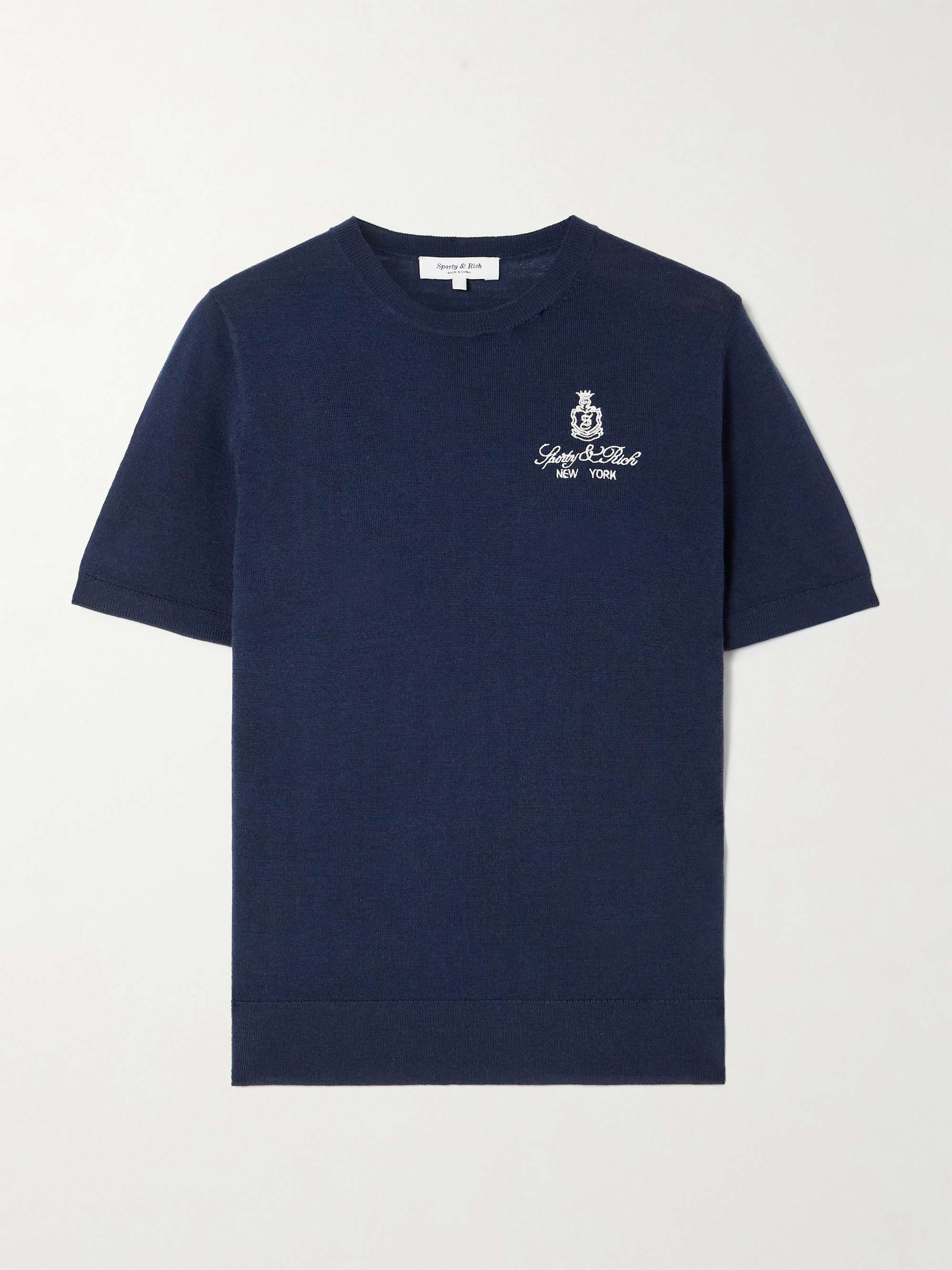 Vendome embroidered merino wool T-shirt view