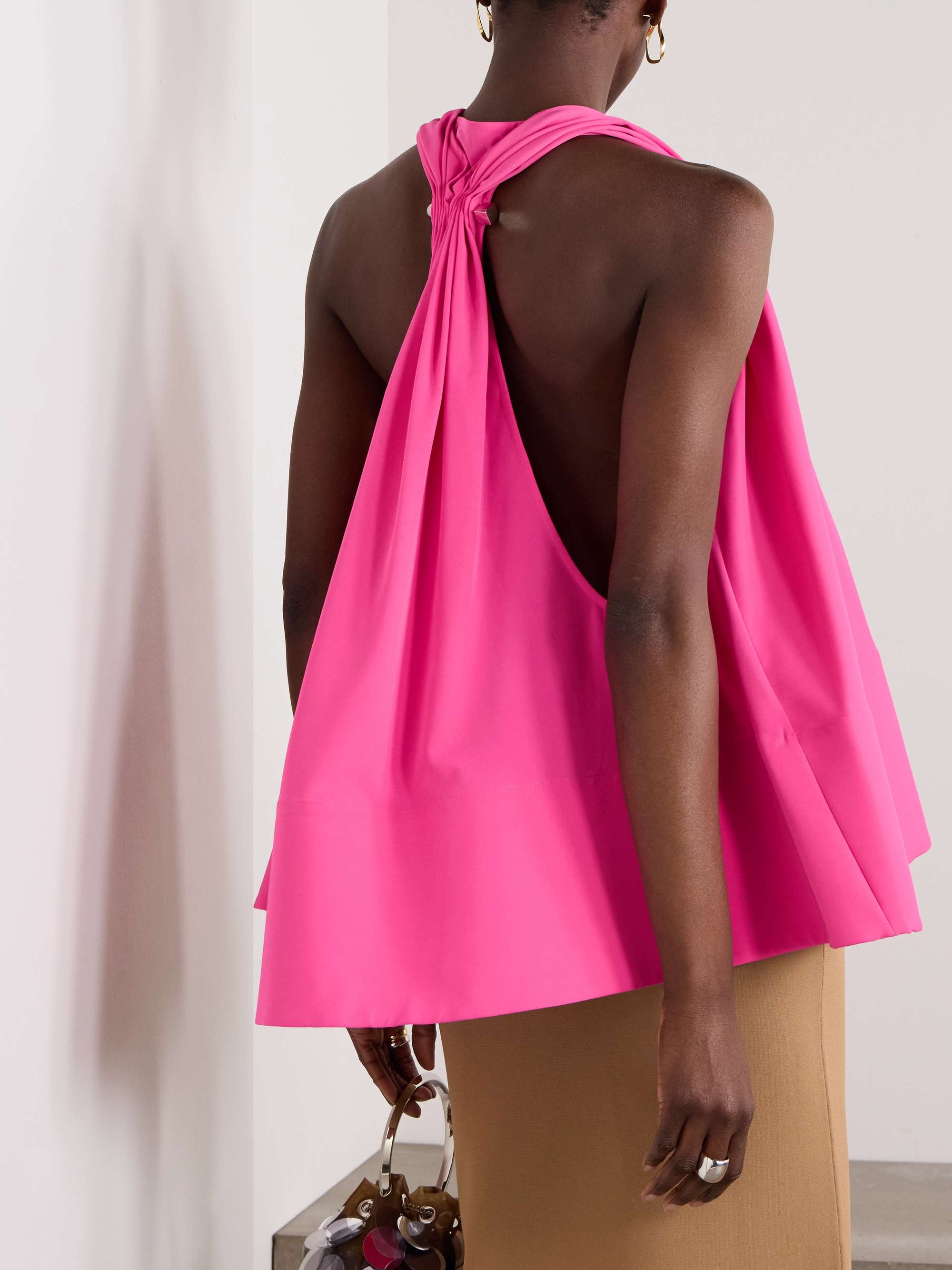 Haut Norma embellished gathered satin tank view