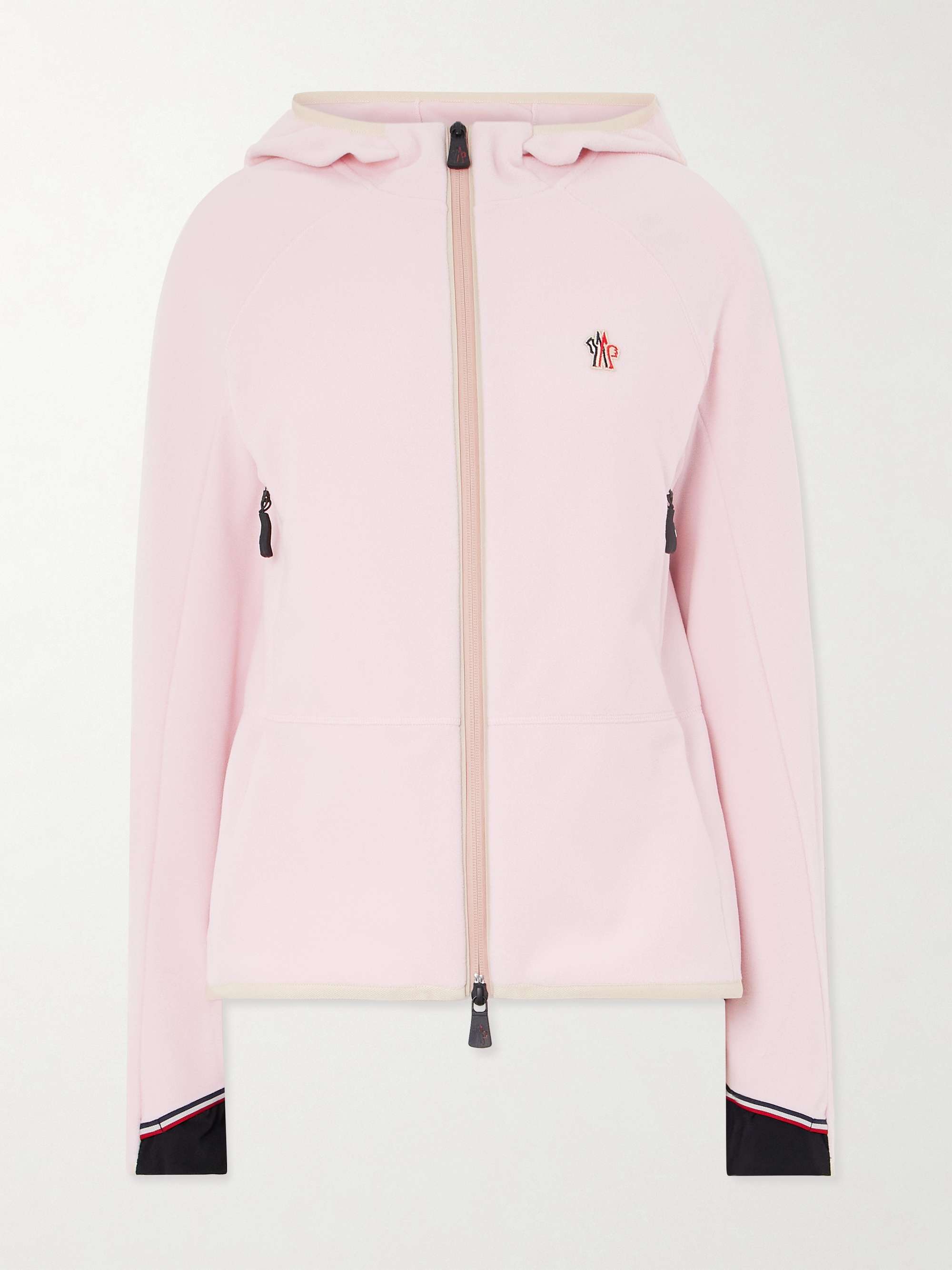 Appliquéd hooded fleece jacket view