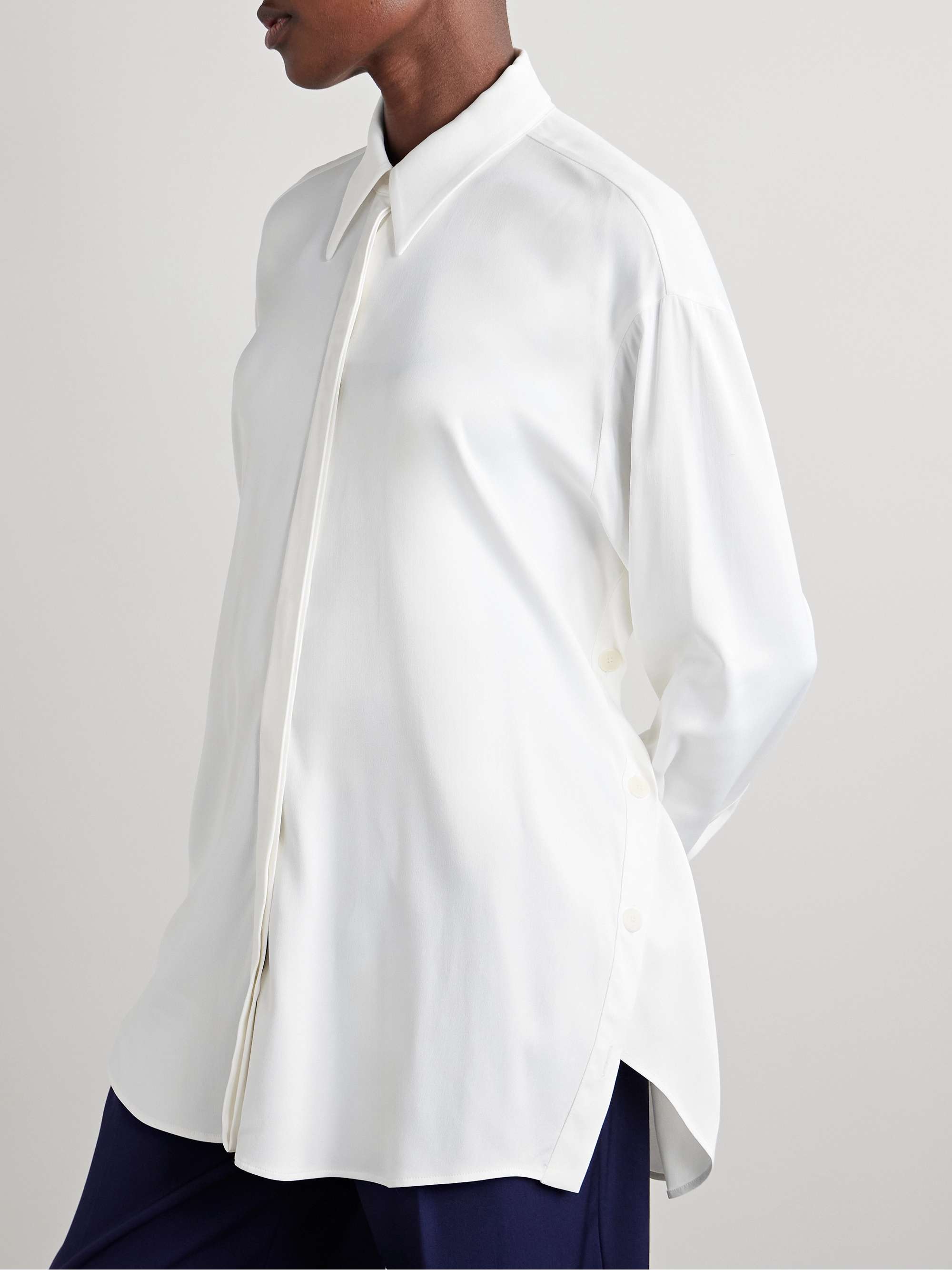 Satin-crepe shirt view