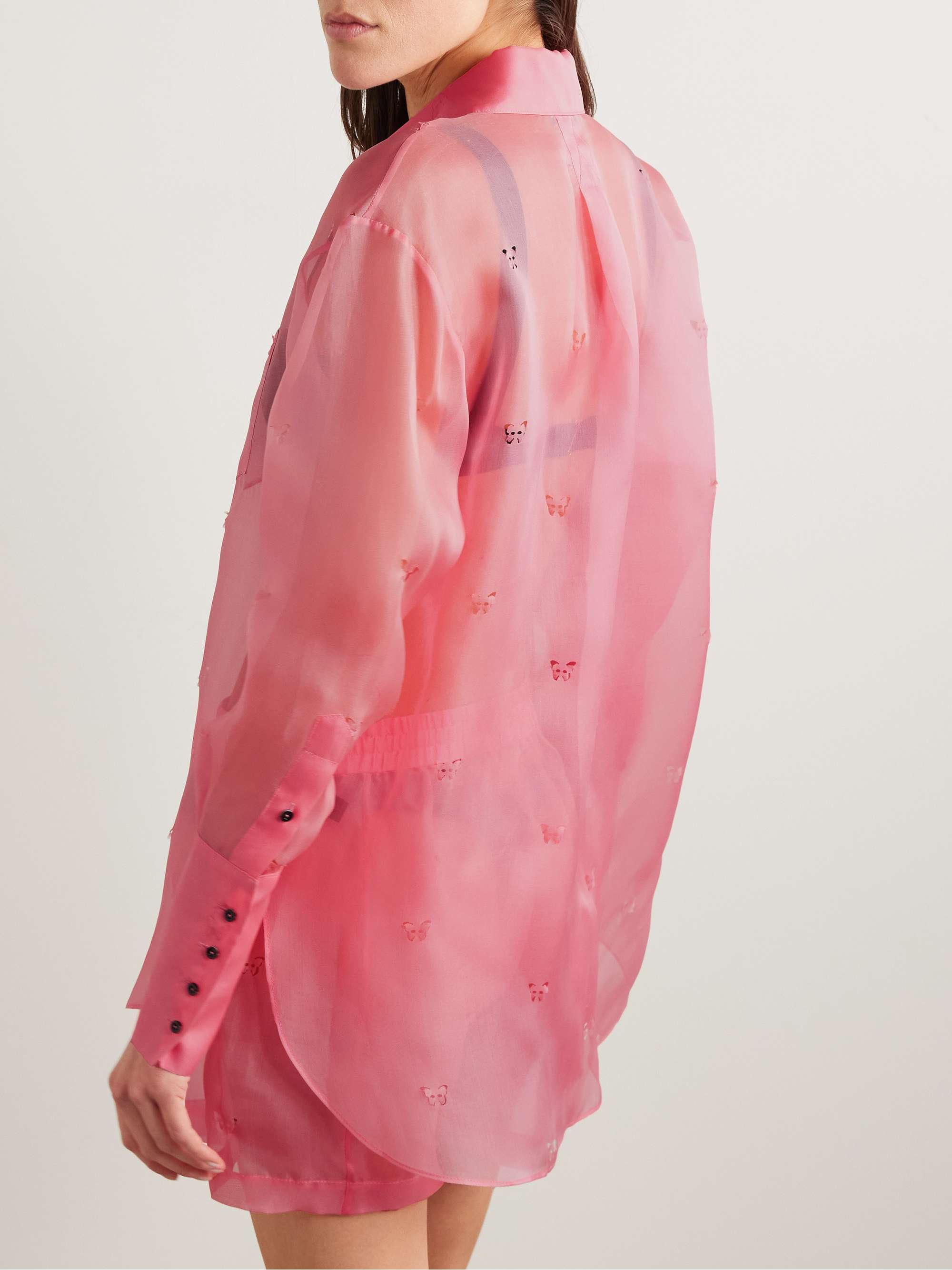 Laser-cut silk-organza shirt view