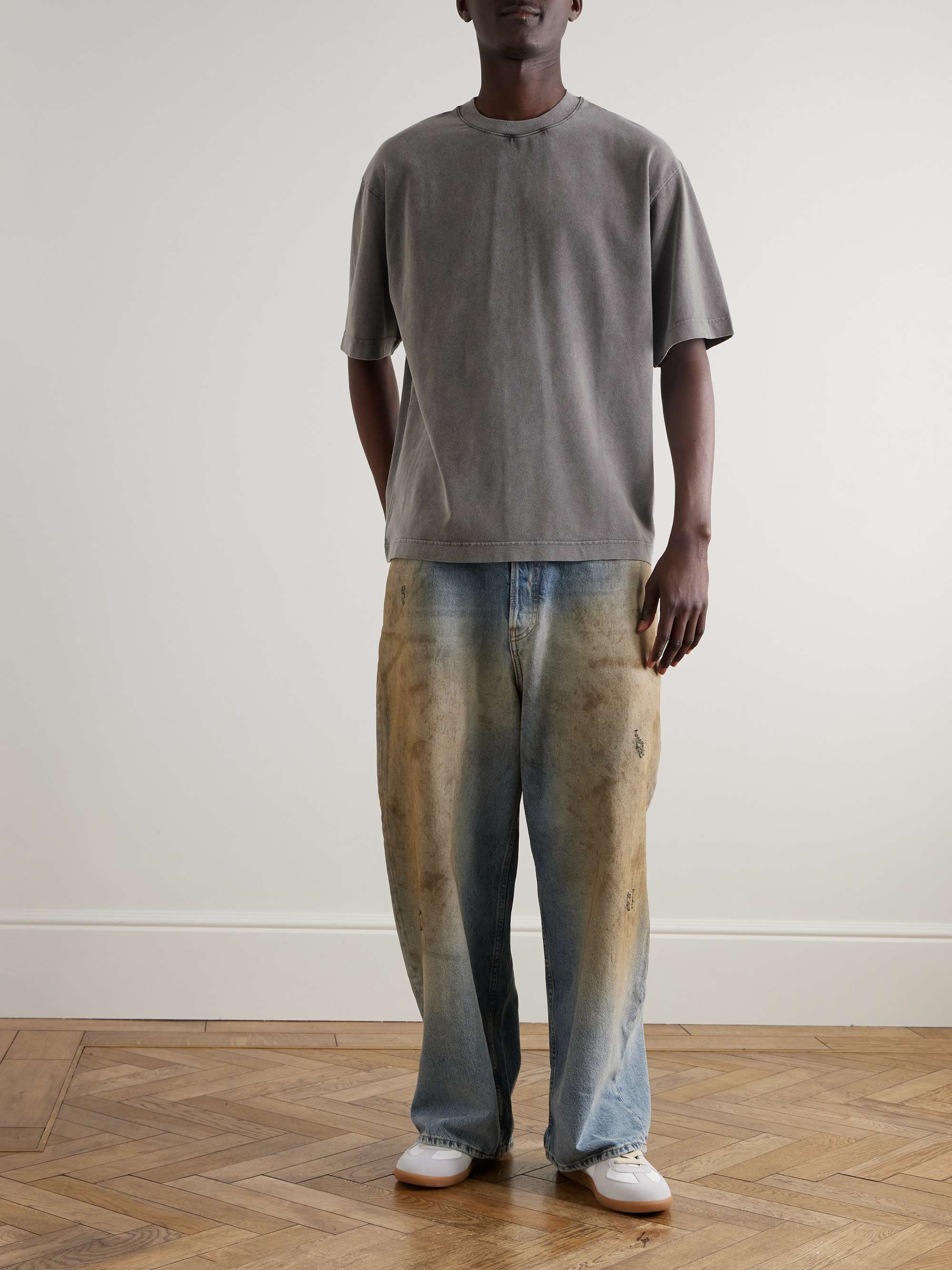 Extorr Logo-Appliquéd Garment-Dyed Cotton-Jersey T-Shirt view