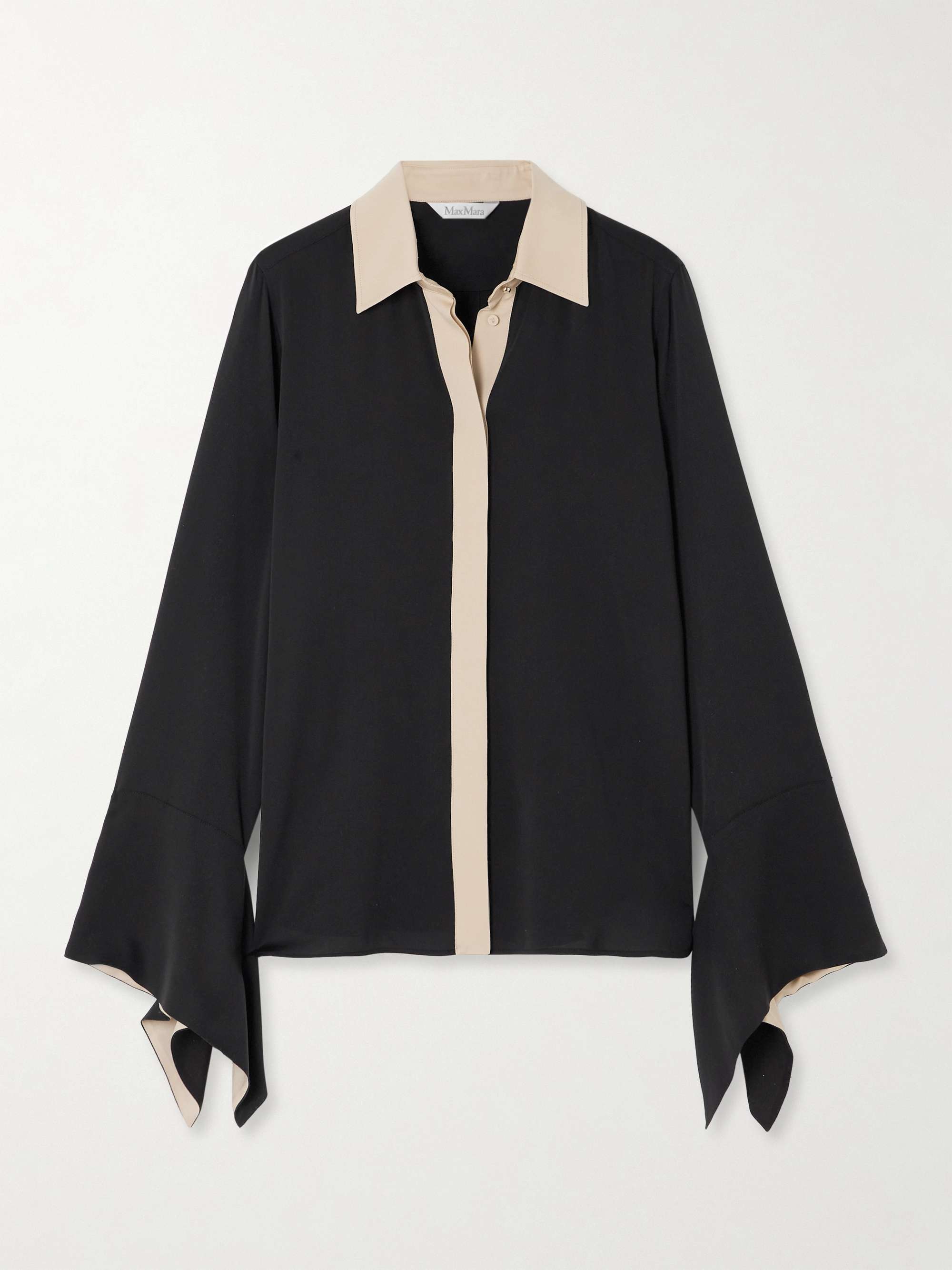 Pio two-tone silk shirt view