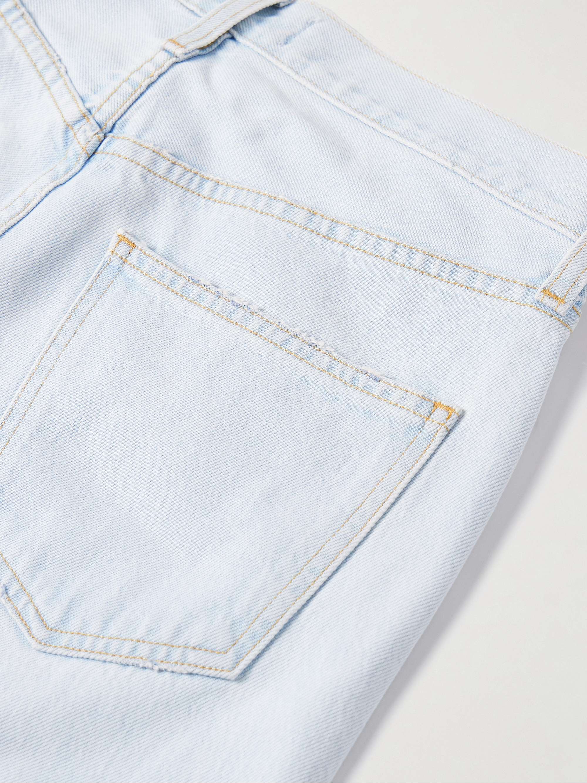 Low Curve frayed mid-rise wide-leg jeans view