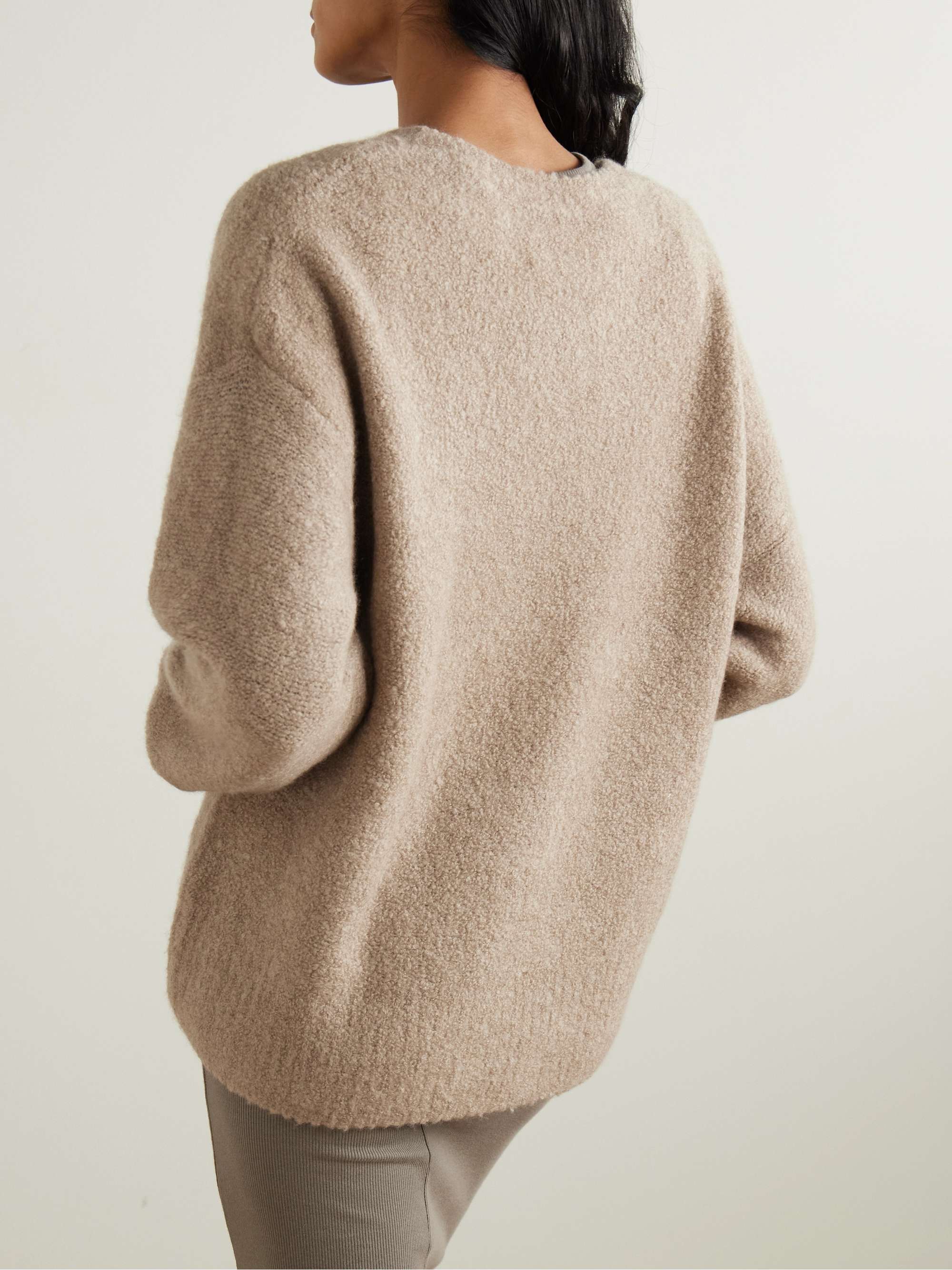 Iman cashmere-blend bouclé-knit sweater view