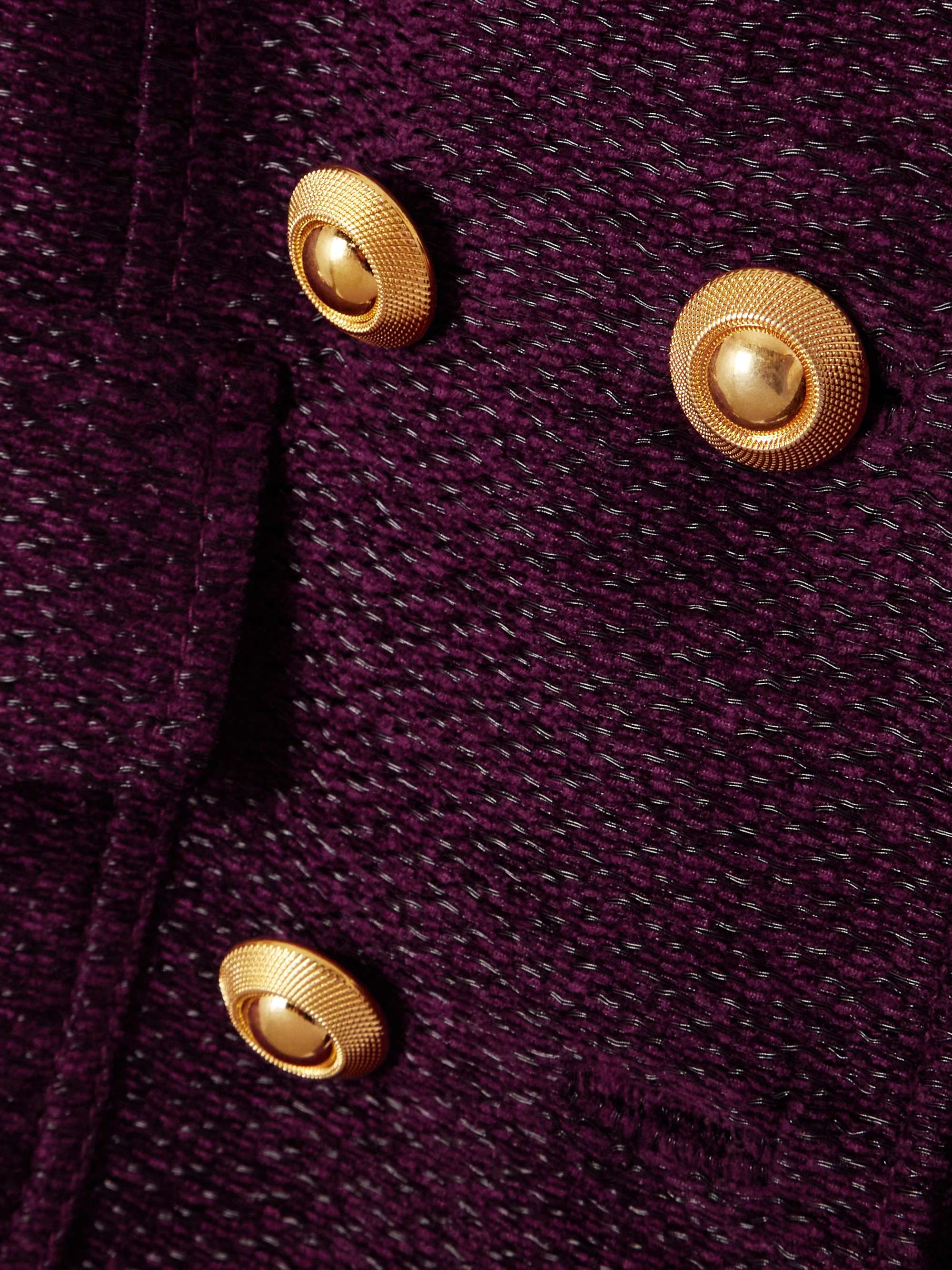 Double-breasted metallic tweed jacket view