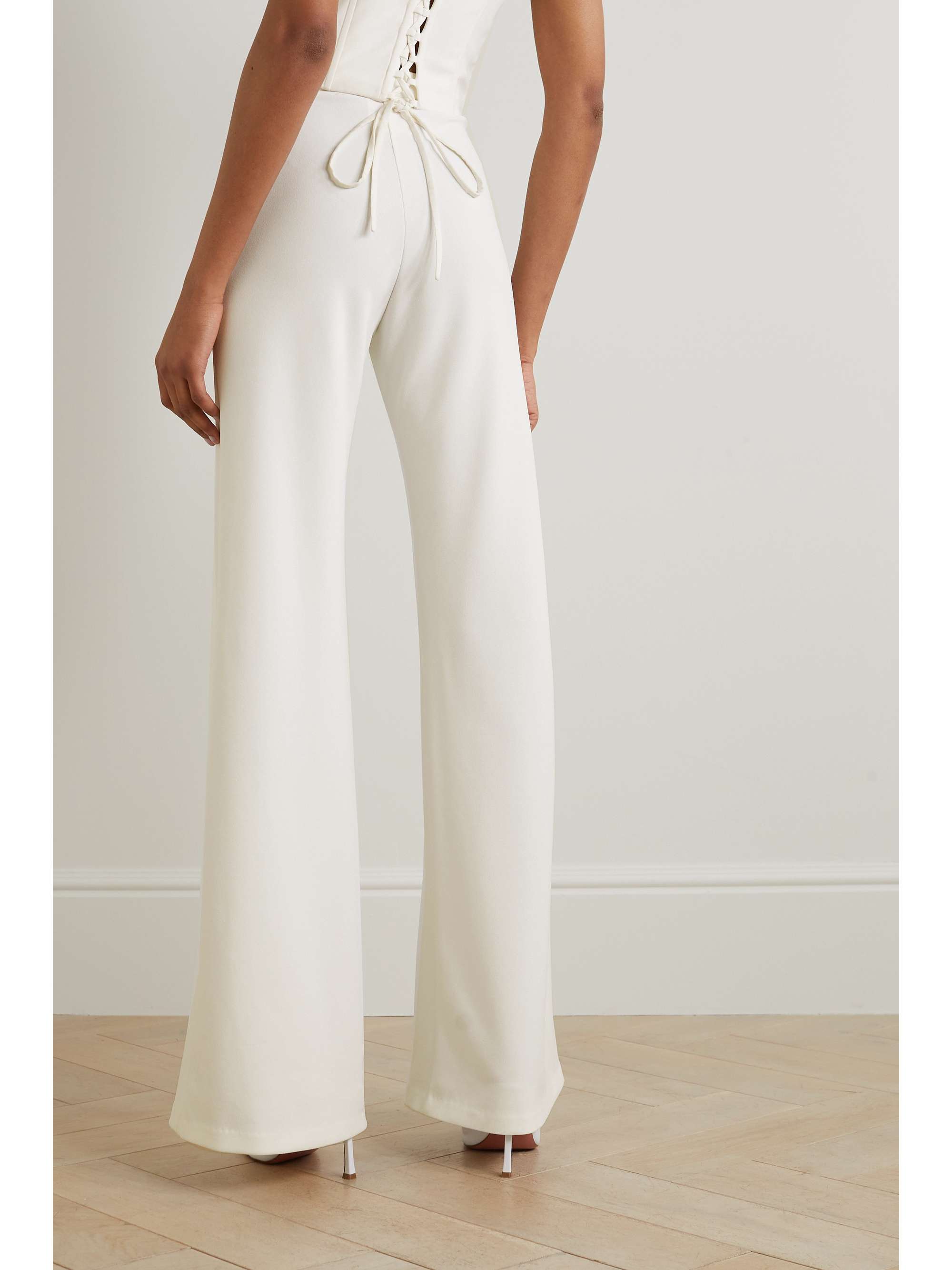 Stretch-crepe wide-leg pants view