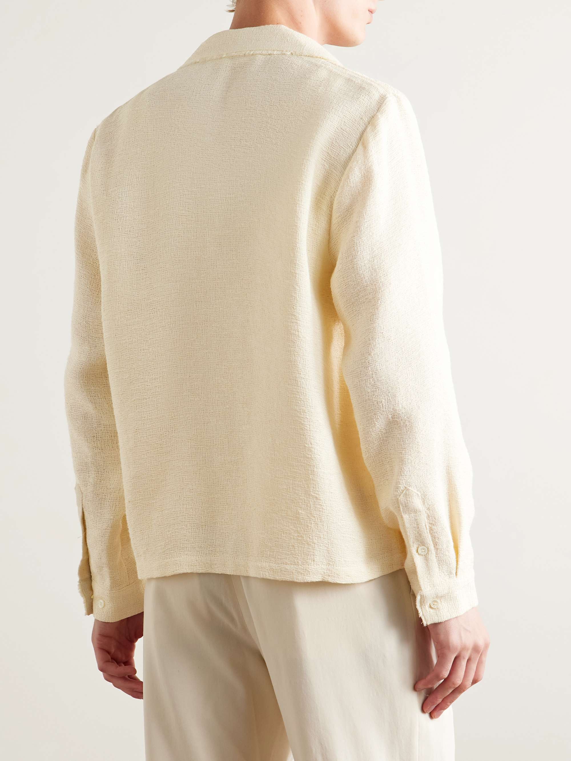 Jagou Camp-Collar Cotton-Blend Tweed Shirt view