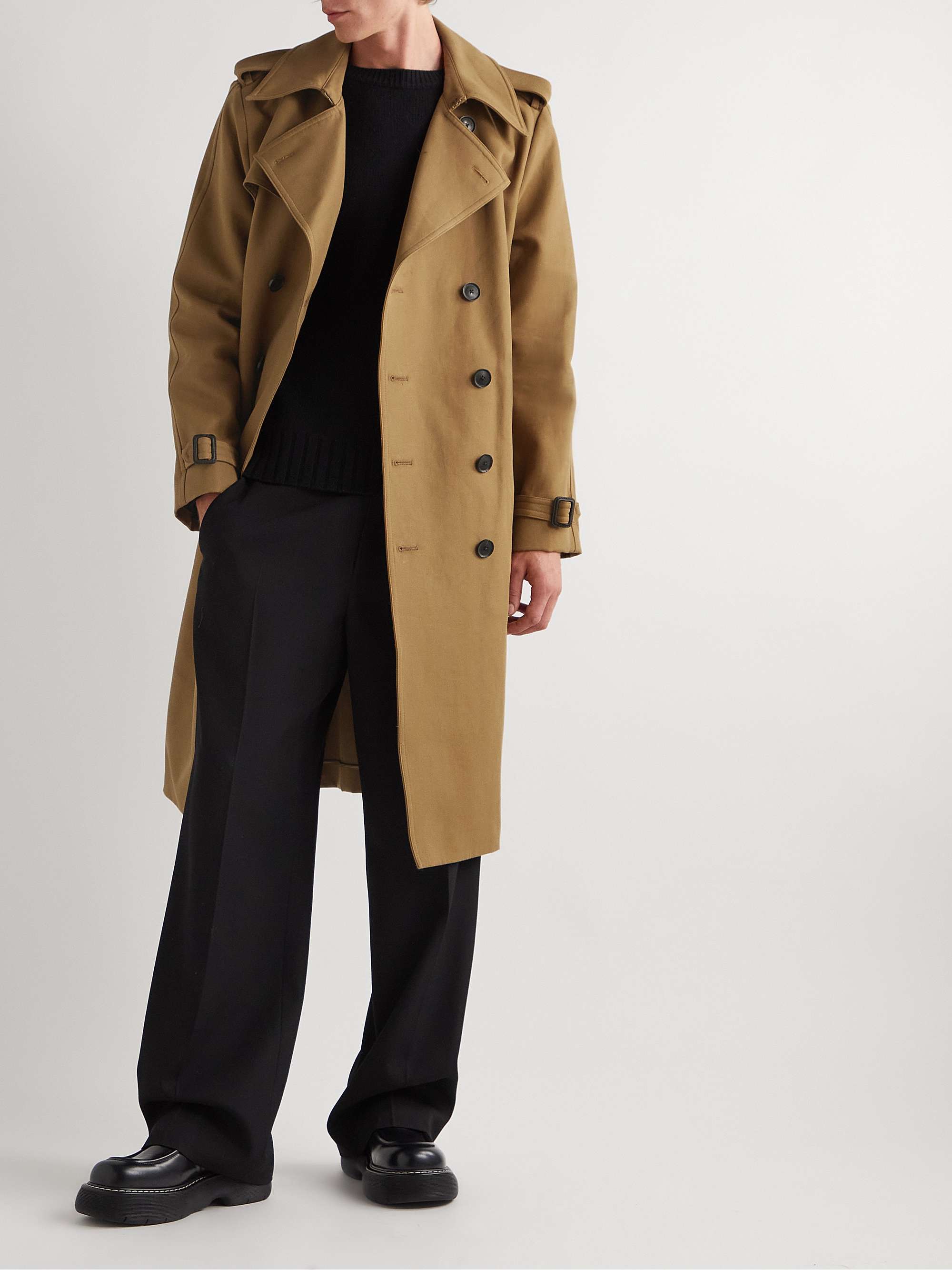 Trenton Double-Breasted Belted Cotton-Canvas Trench Coat view
