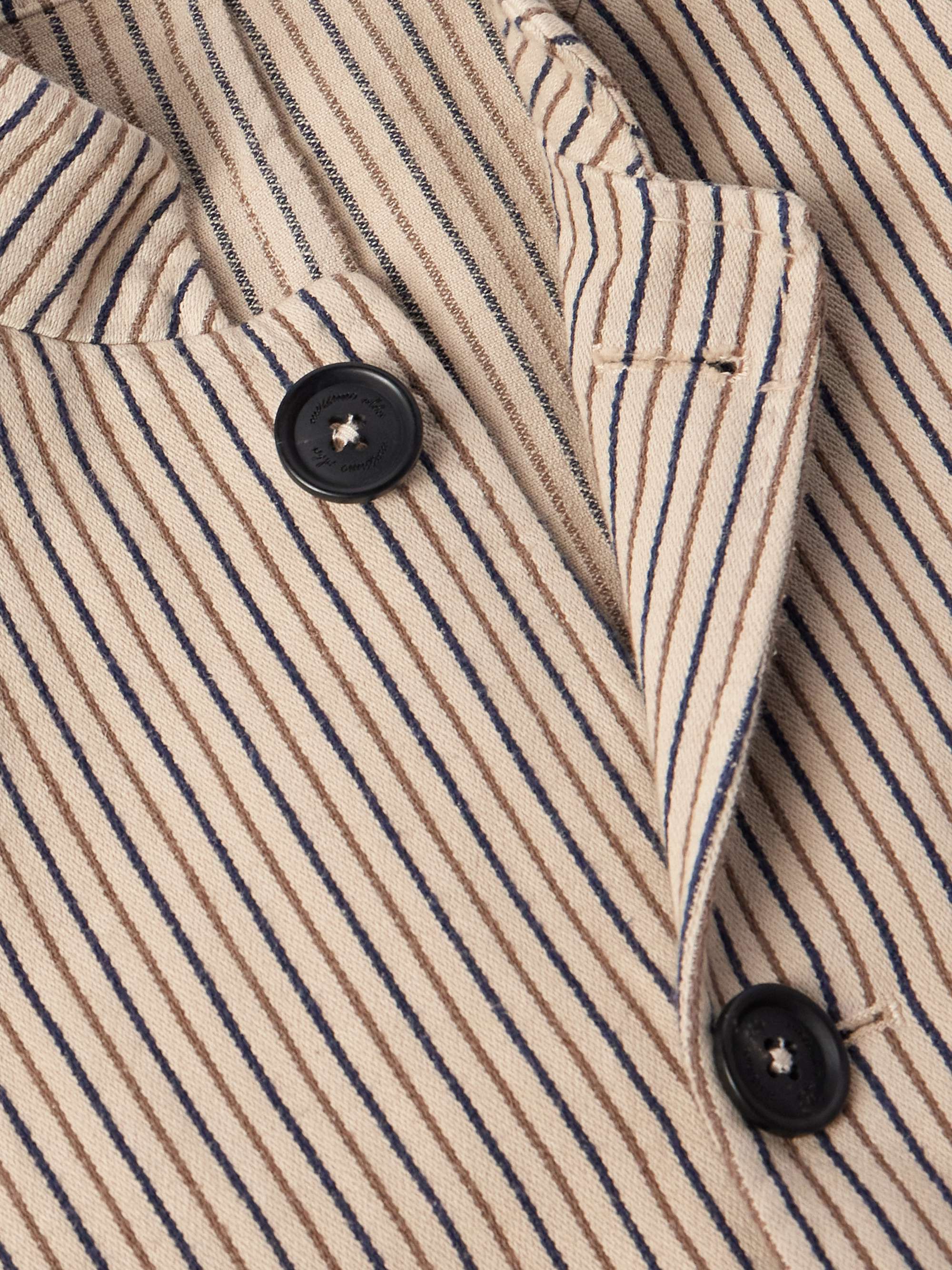 Bali Striped Cotton and Linen-Blend Overshirt view