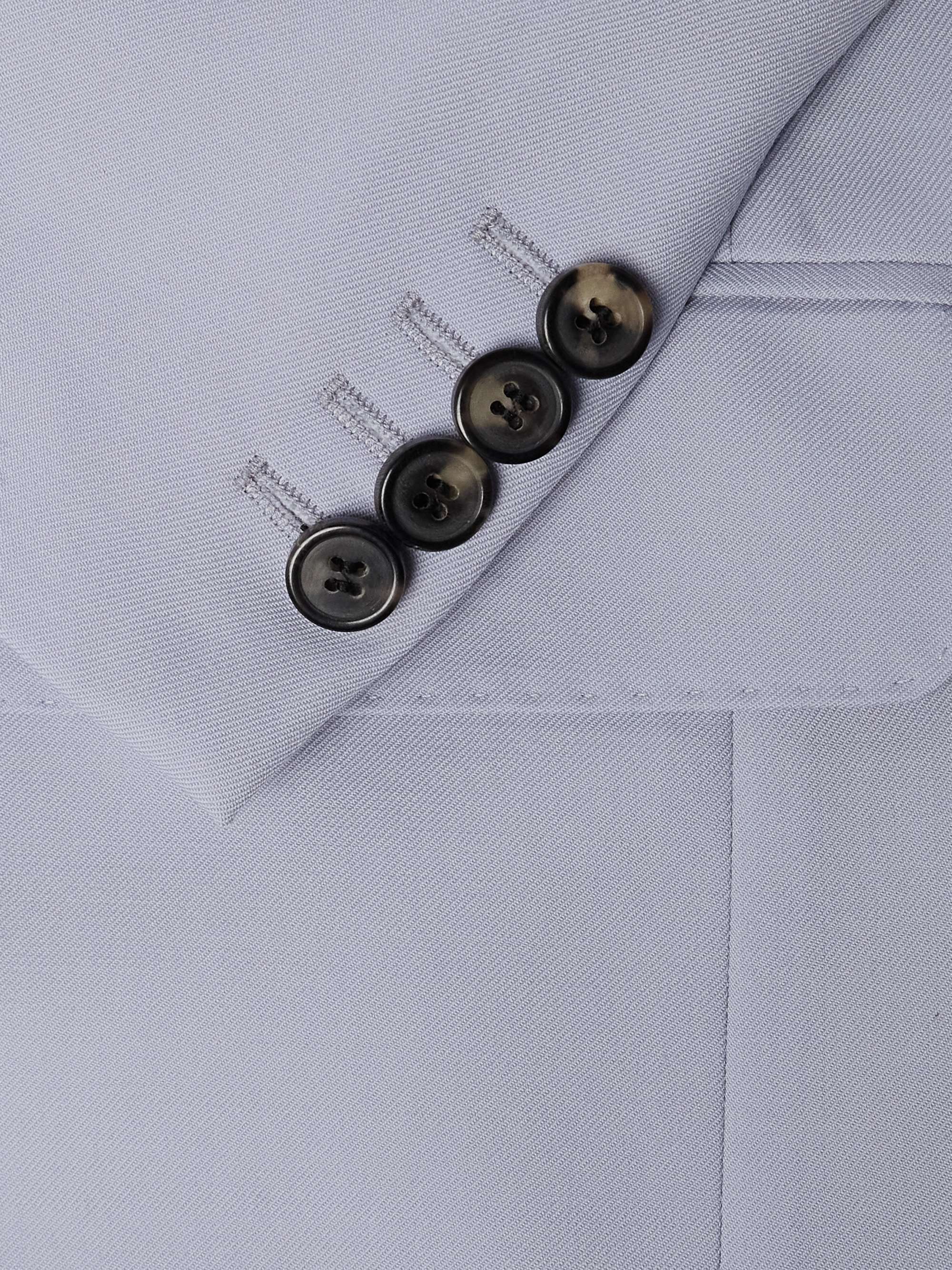 Slim-Fit Double-Breasted Wool and Mohair-Blend Blazer view