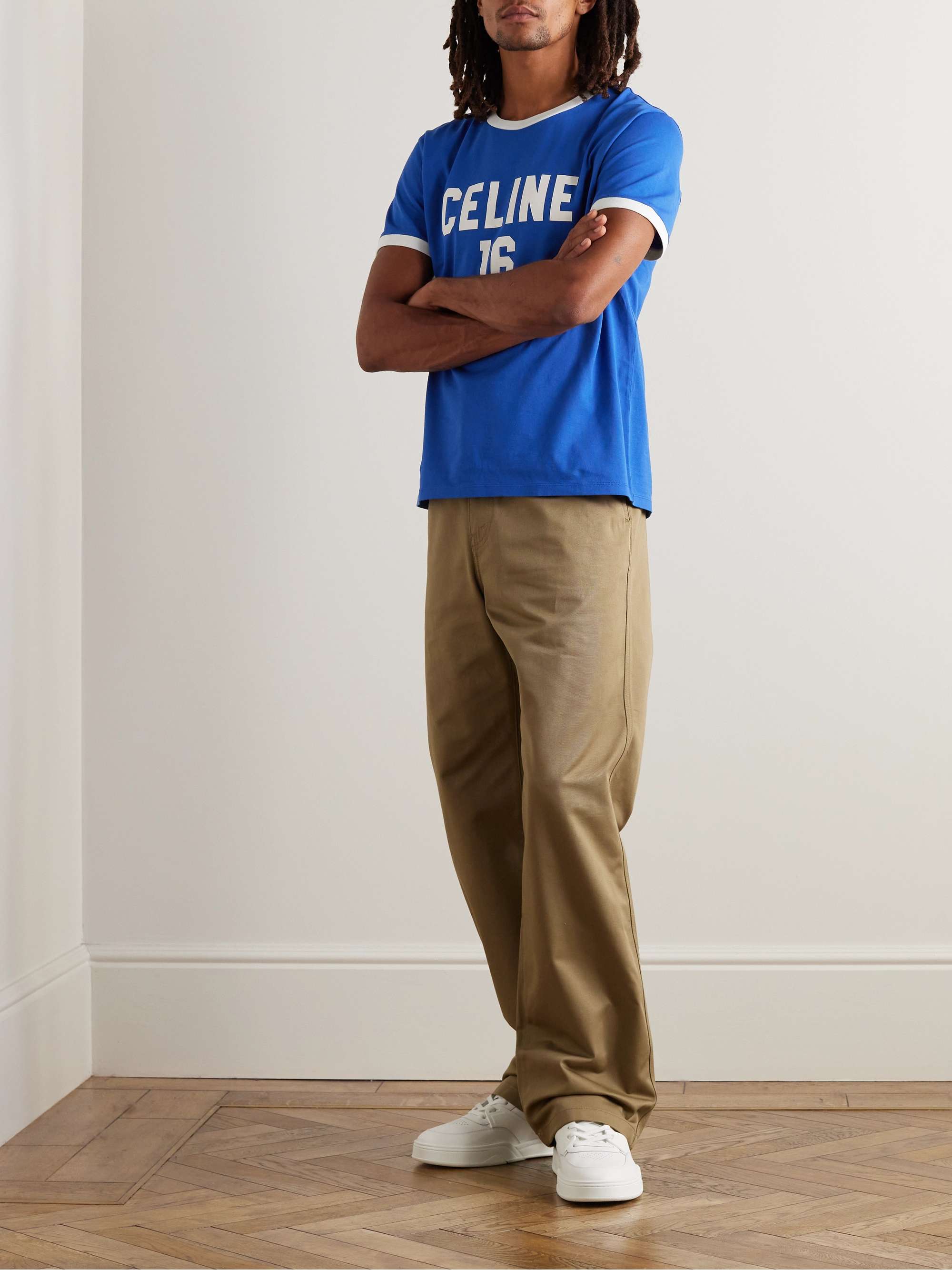 Straight-Leg Cotton-Drill Chinos view