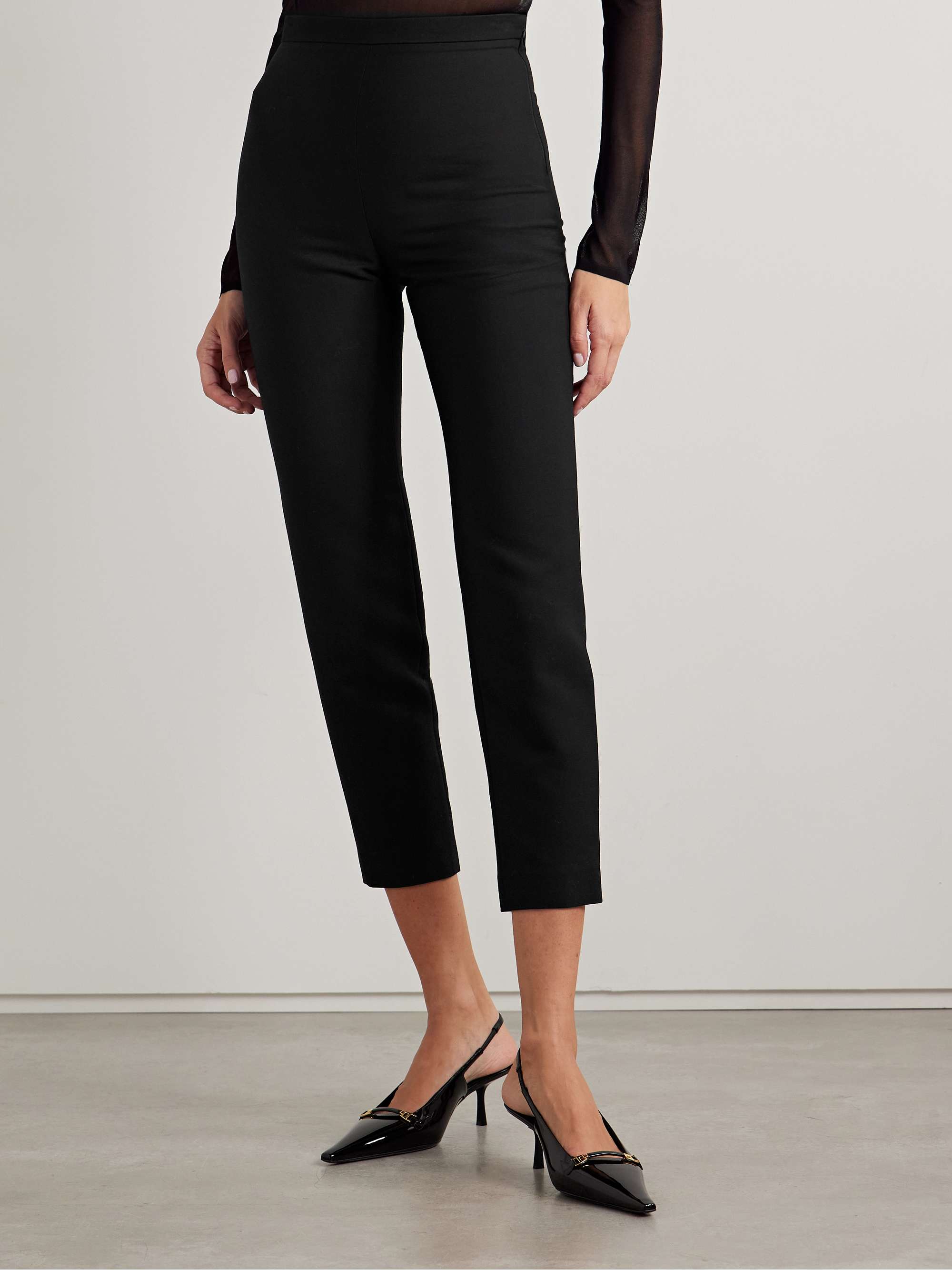Theo wool and silk-blend twill skinny pants view