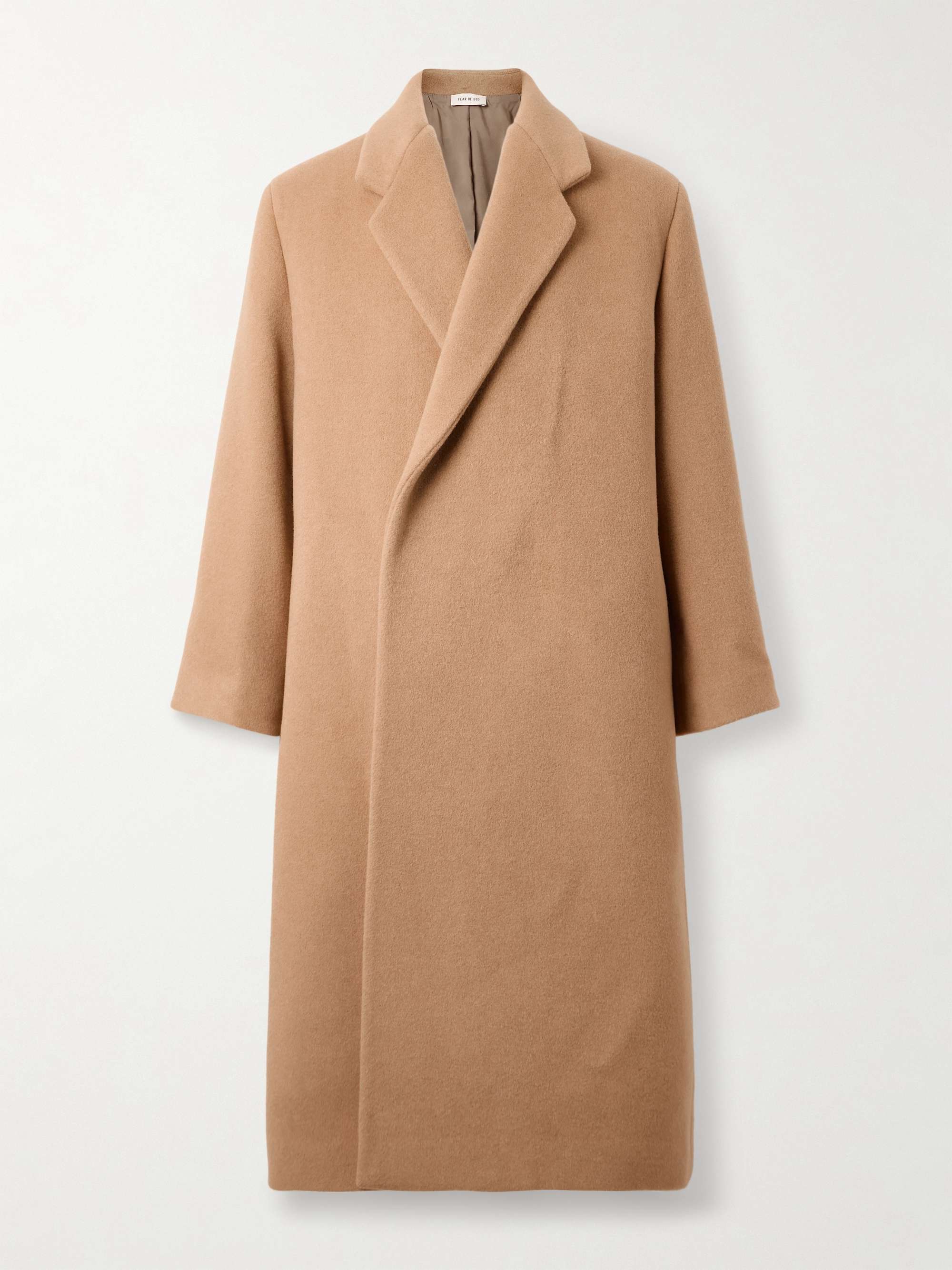 Oversized Double-Breasted Belted Melton Wool Overcoat view