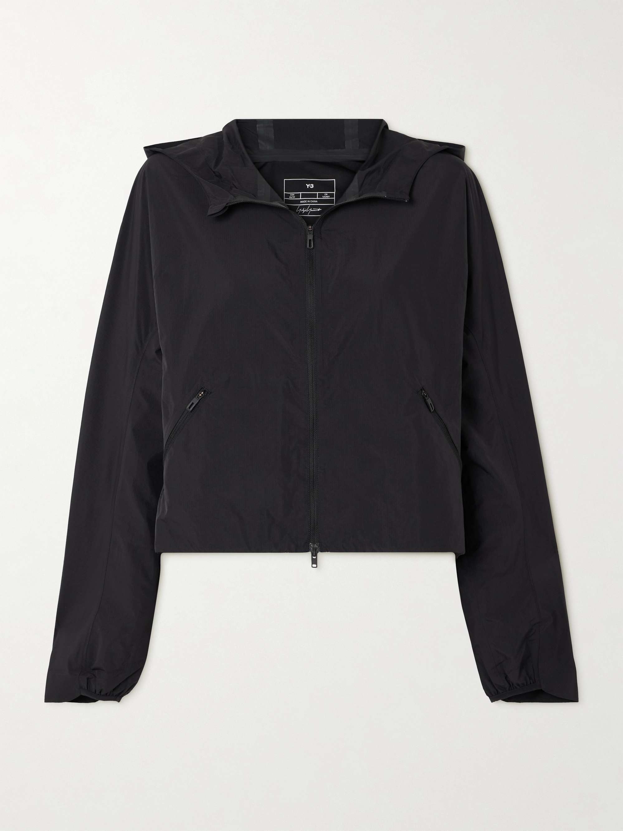 + Y-3 cropped printed shell hooded jacket view