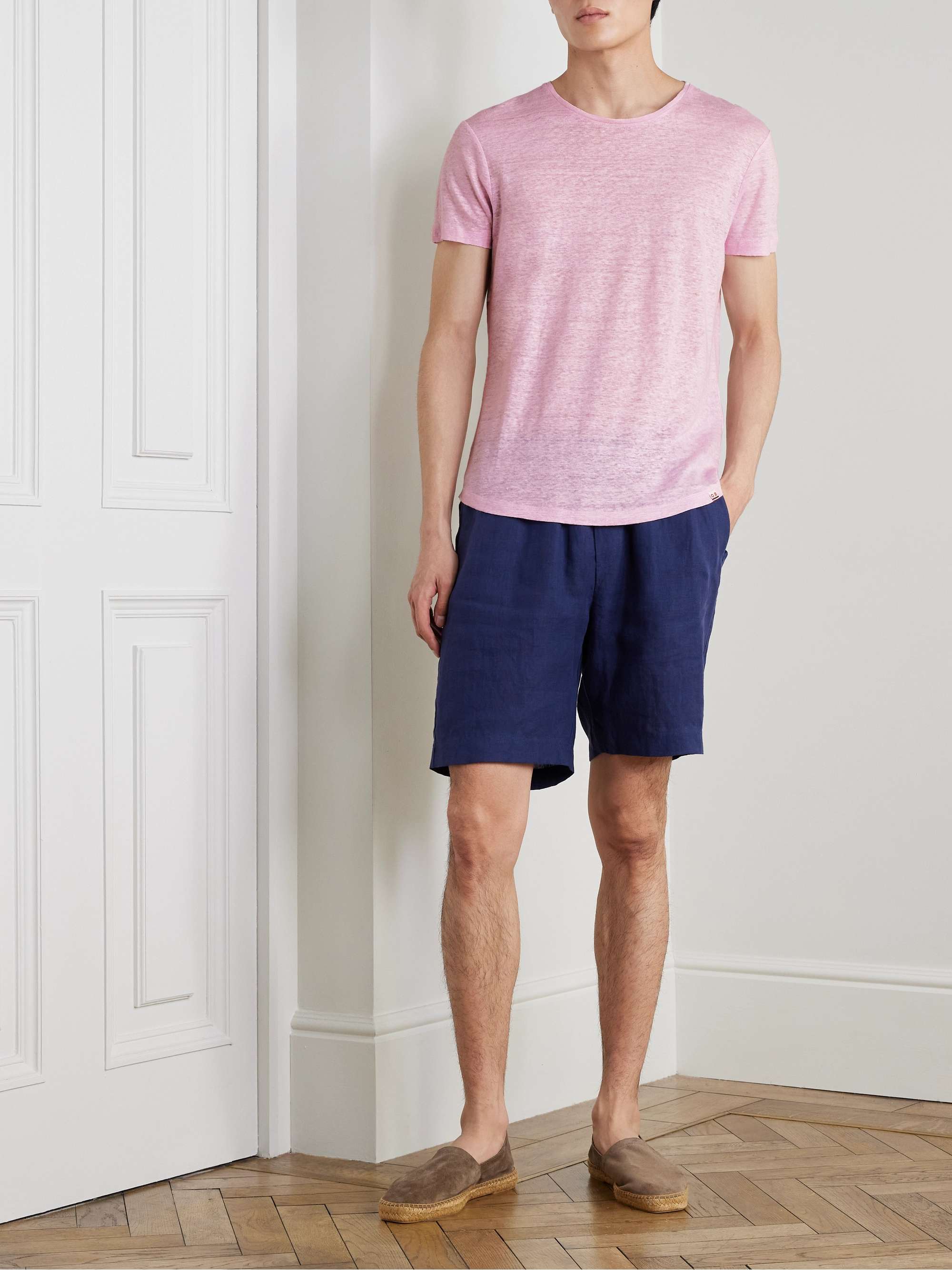 Slim-Fit Linen-Jersey T-Shirt view