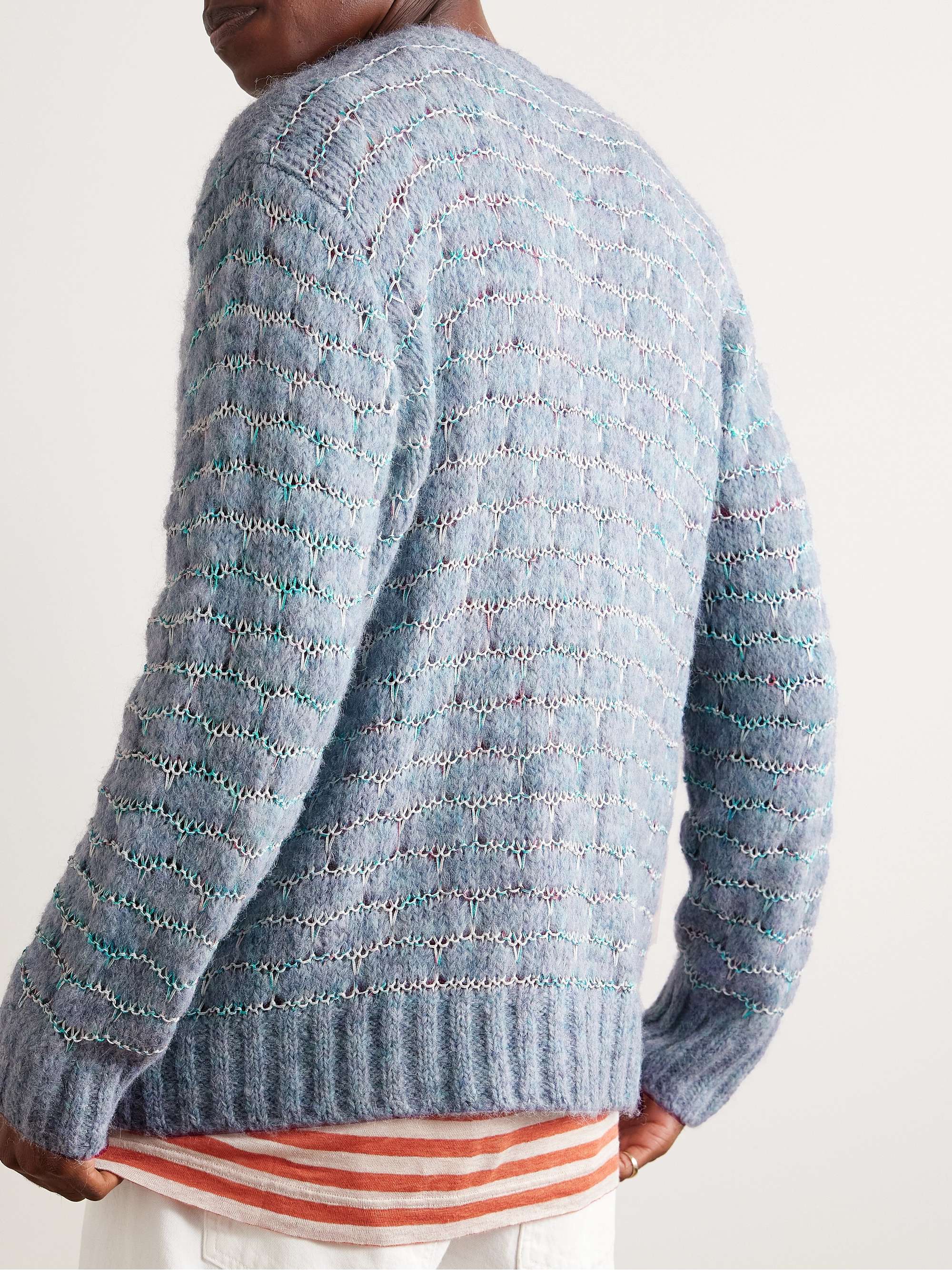Raga Space-Dyed Open-Knit Alpaca-Blend Cardigan view