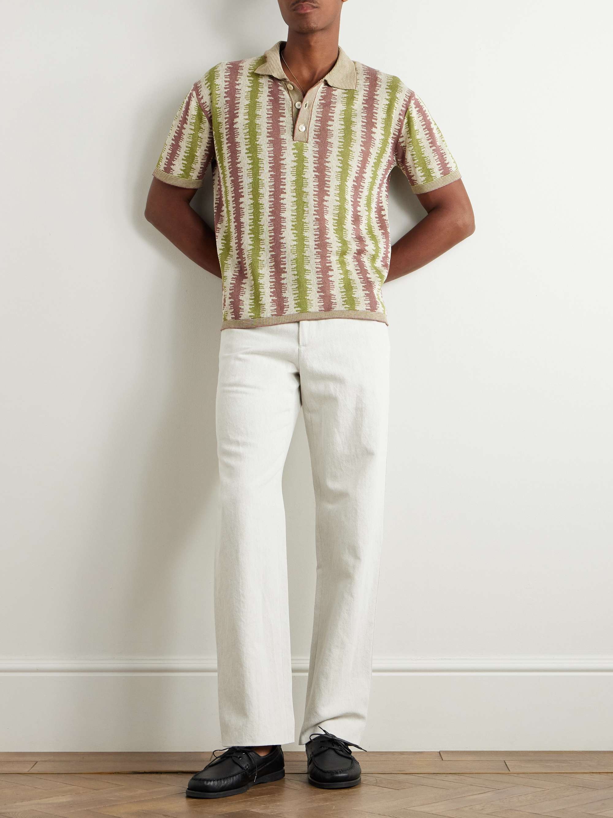 Venezia 1951 Straight-Leg Cotton and Linen-Blend Twill Trousers view
