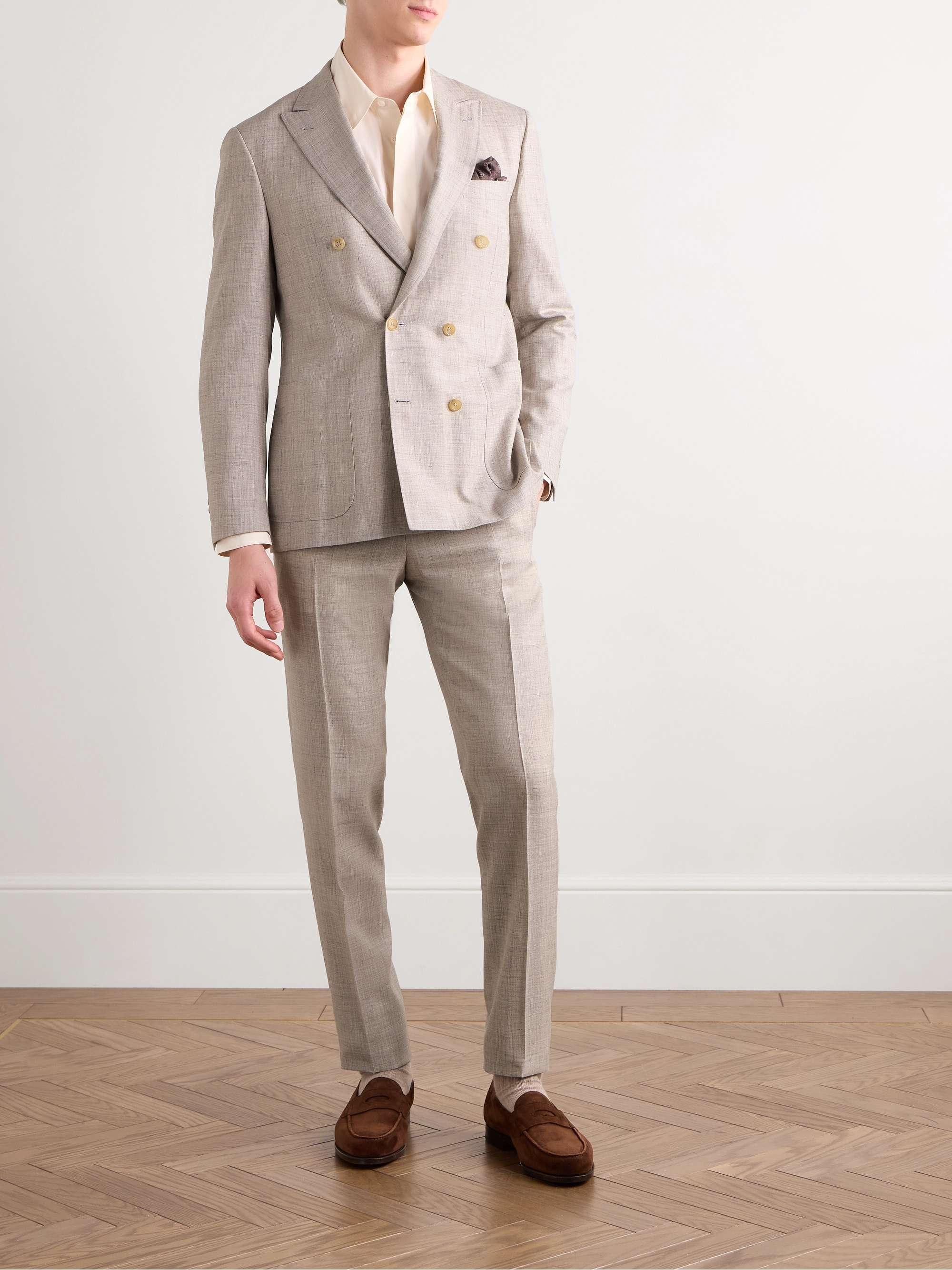 Kei Unstructured Double-Breasted Wool and Silk-Blend Blazer view
