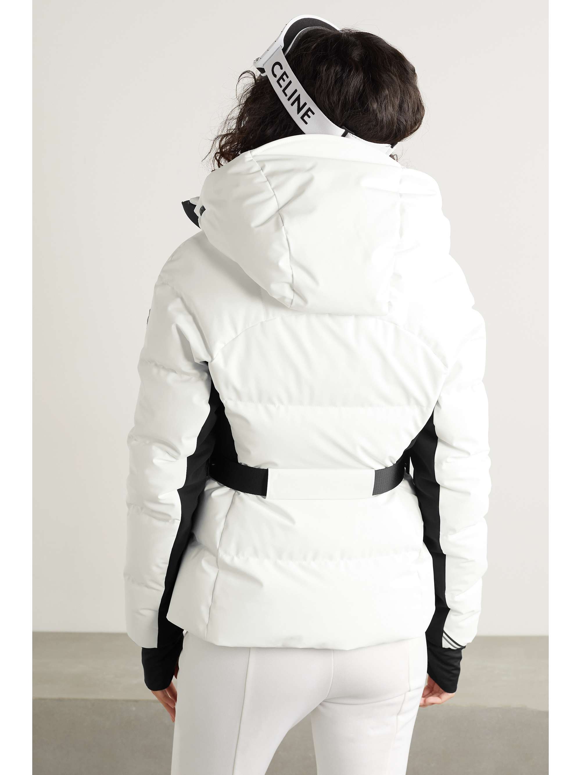 Guyane hooded jersey-trimmed quilted shell down jacket view