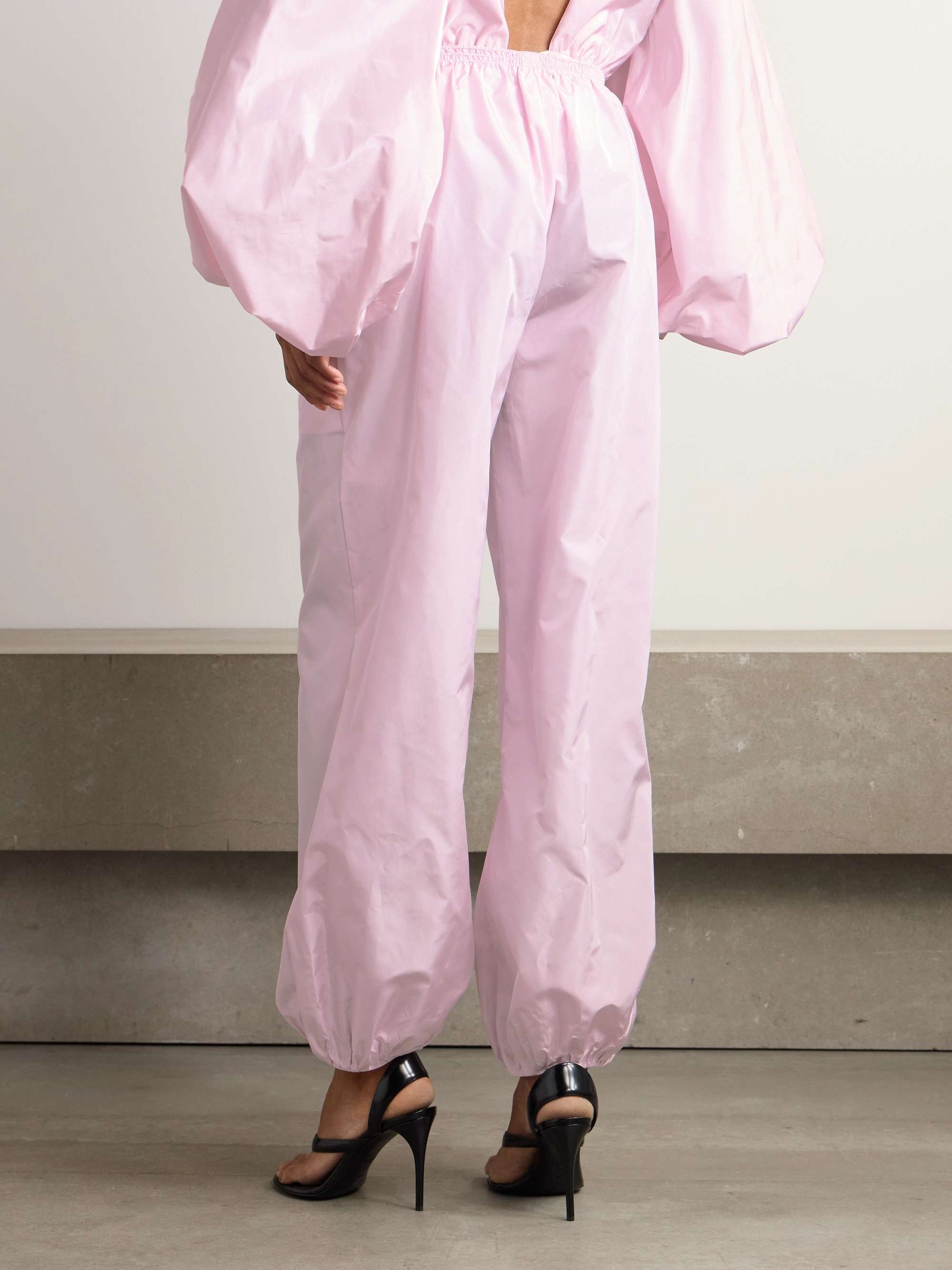 Silk-taffeta tapered track pants view
