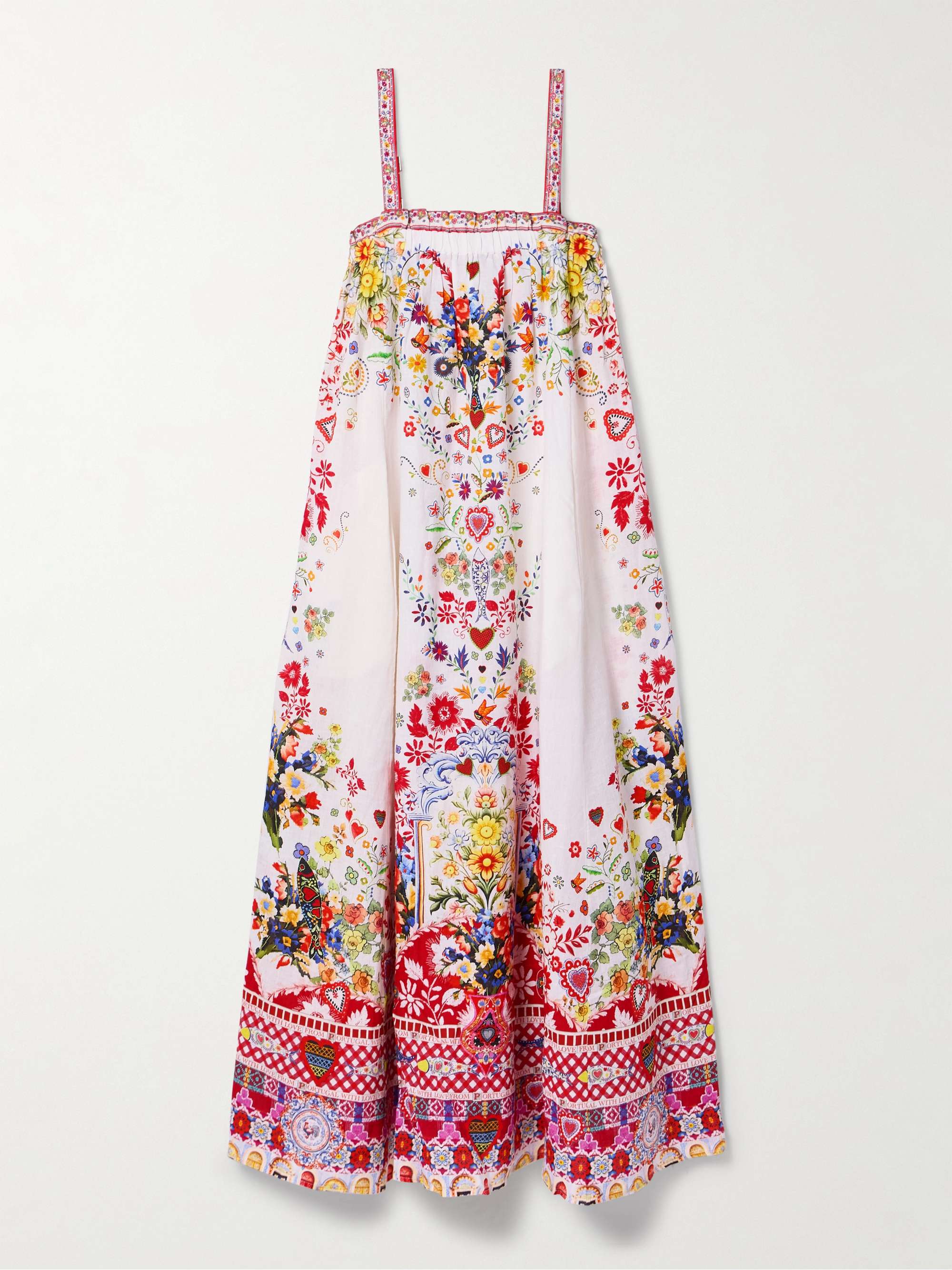 Crystal-embellished printed linen maxi dress view