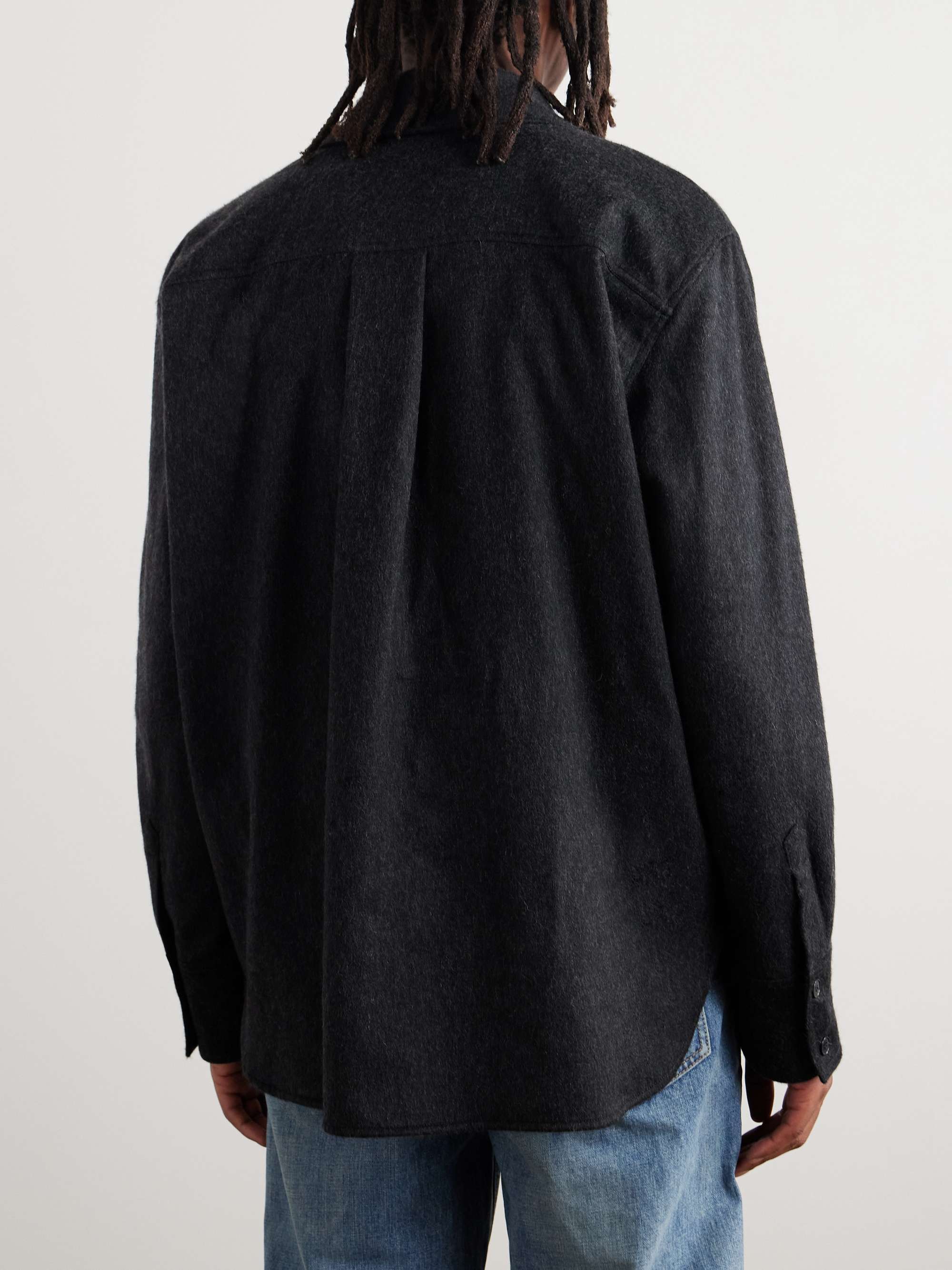 Brushed Cashmere and Wool-Blend Overshirt view