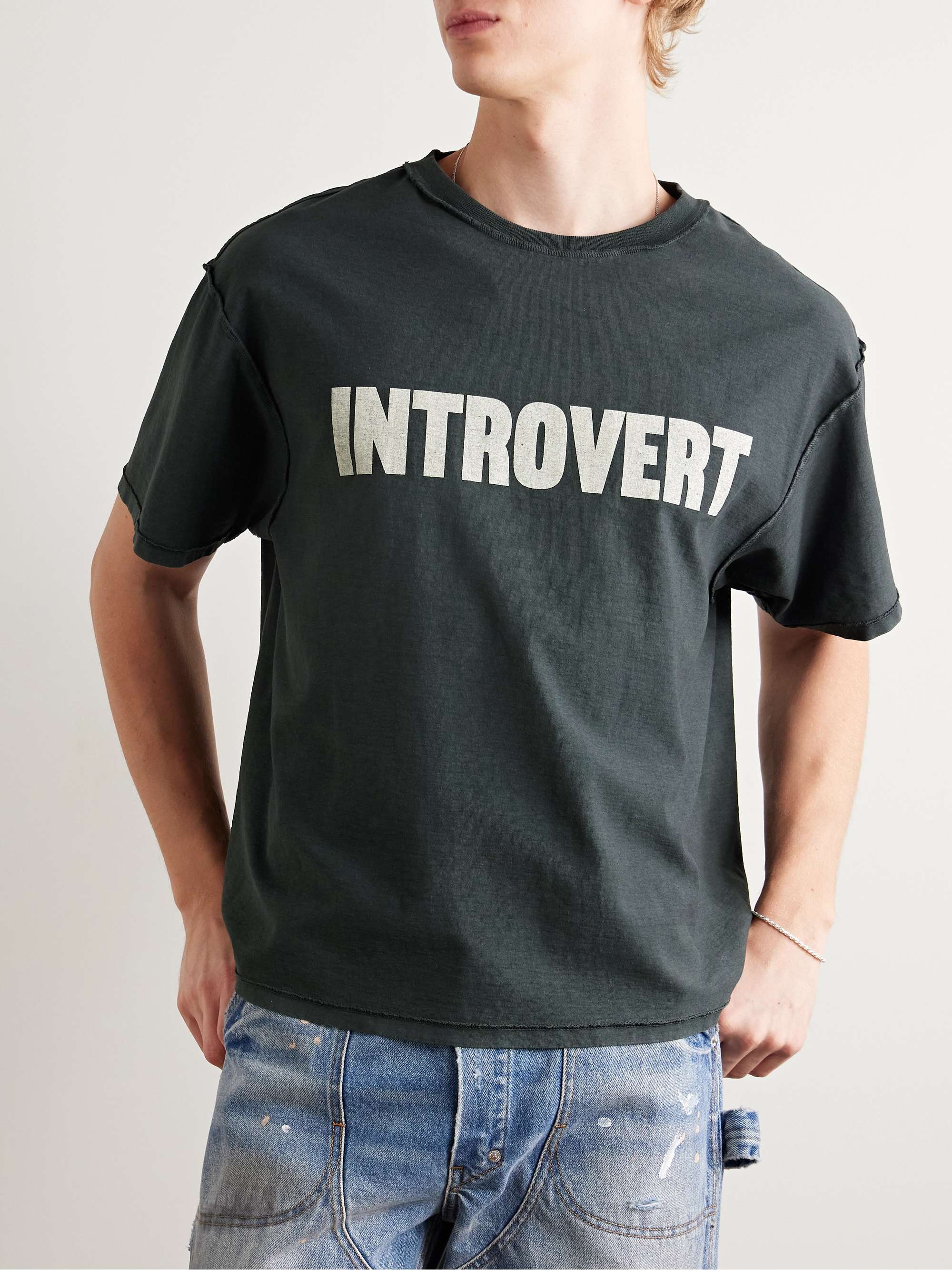 IntroExtro Reversible Printed Cotton-Jersey T-Shirt view