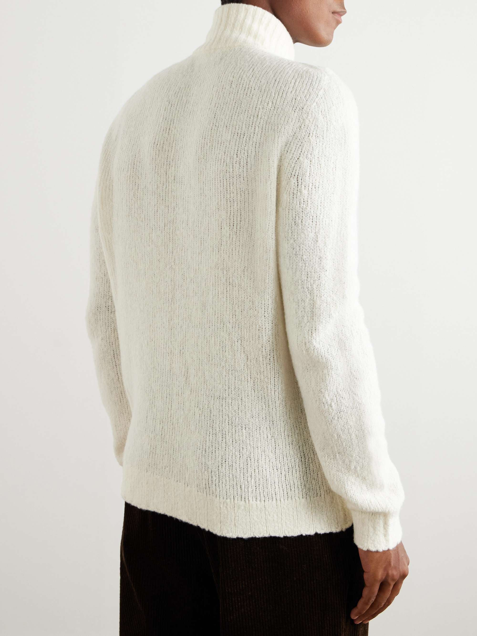 Merino Wool-Blend Zip-Up Cardigan view
