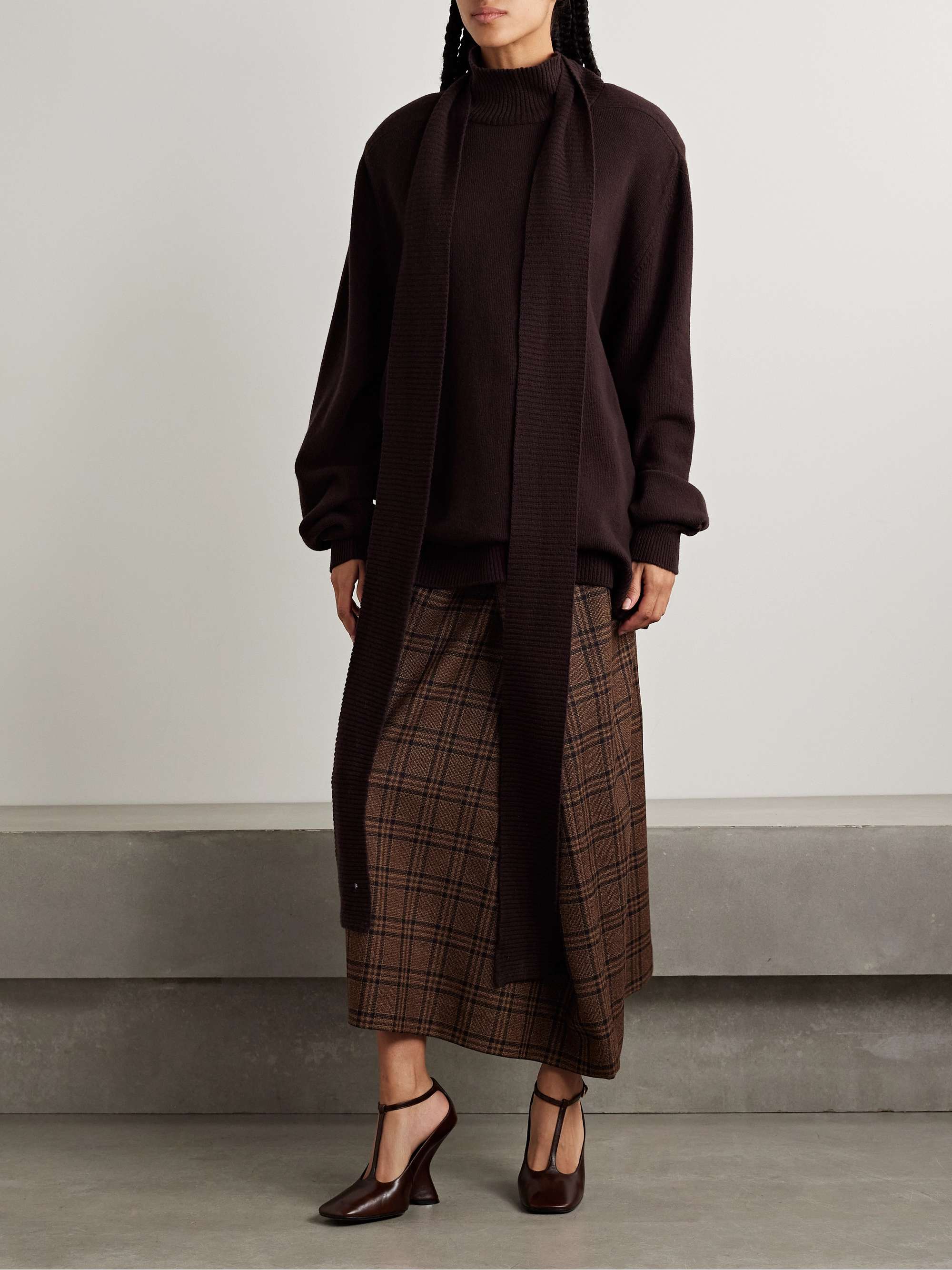 Cutout wool turtleneck sweater view