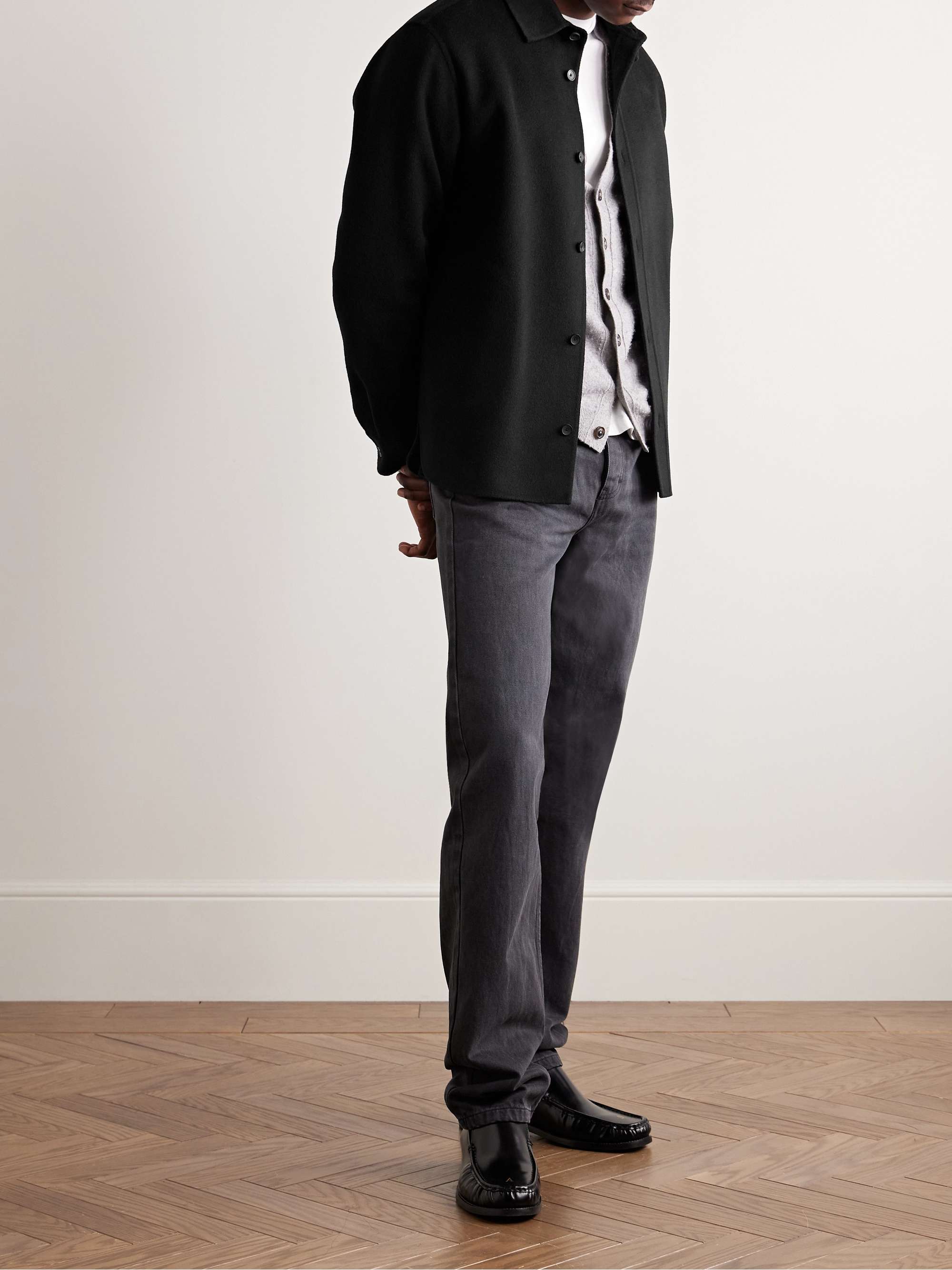 Double-Faced Wool and Cashmere-Blend Felt Overshirt view