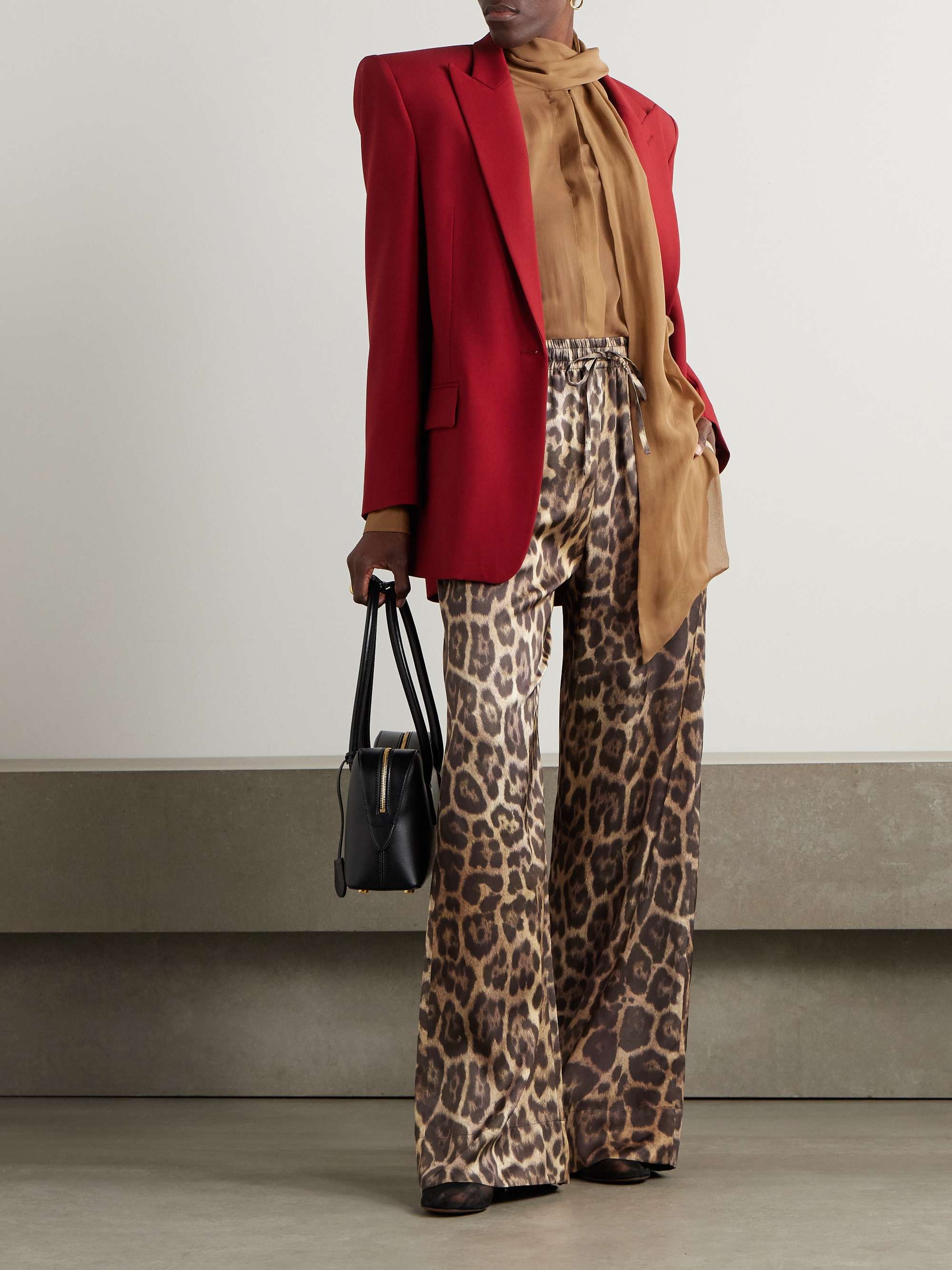 Leopard-print LENZING™ ECOVERO™ wide-leg pants view