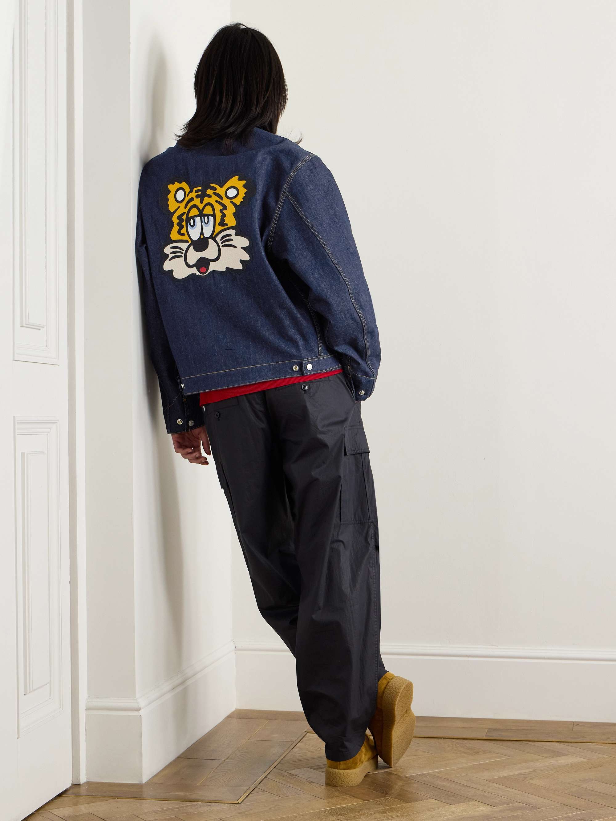 + Verdy Market Corduroy-Trimmed Logo-Embroidered Appliquéd Padded Denim Jacket view