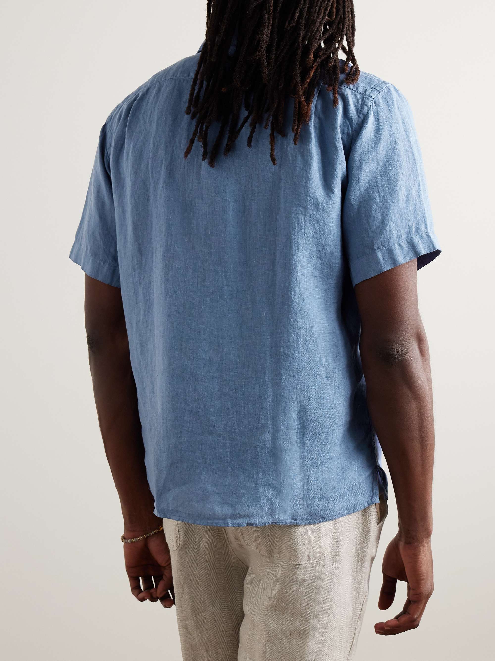 Palm Mc Pat Convertible-Collar Linen Shirt view